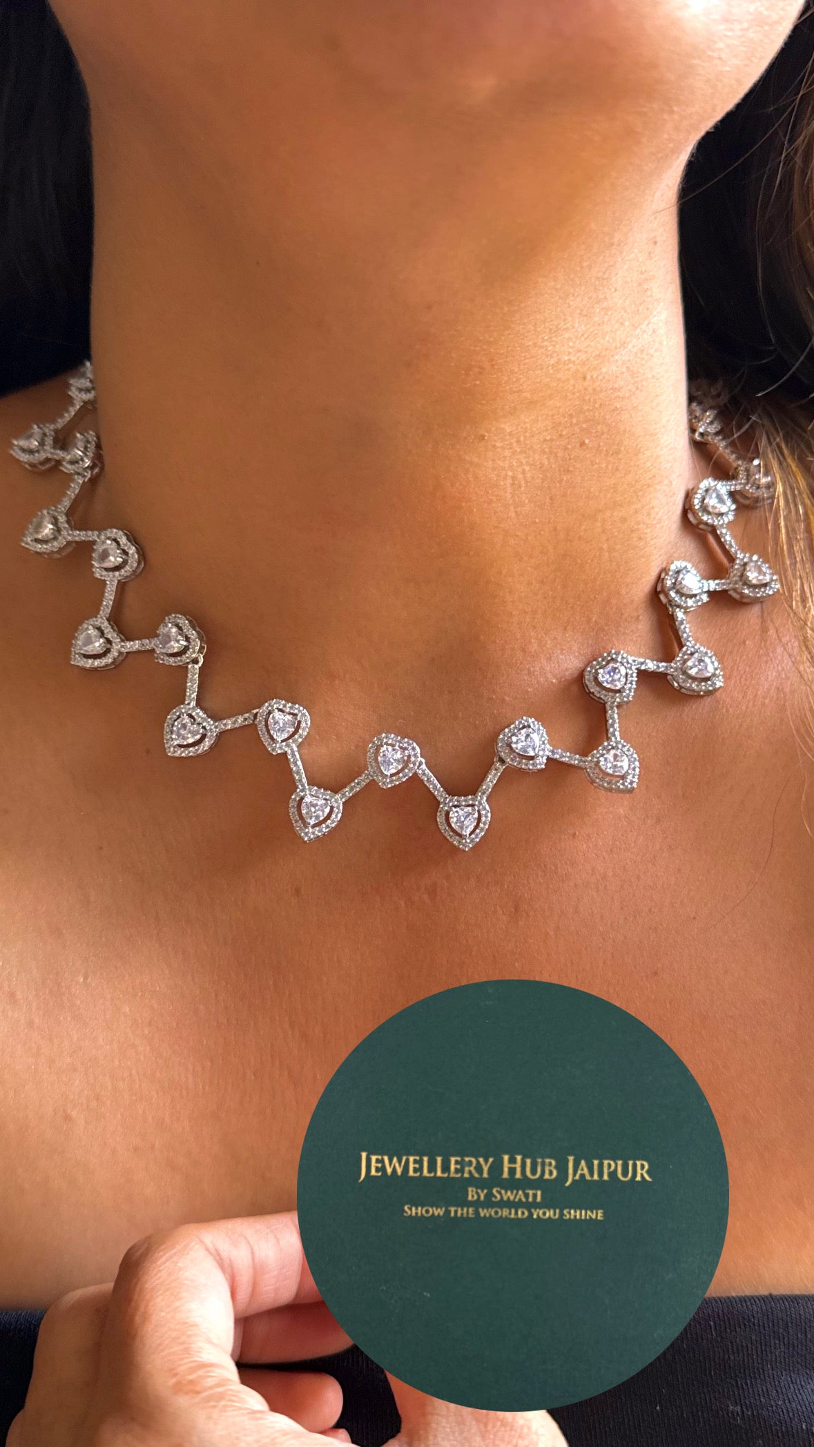 Cz heart diamond minimalist Necklace