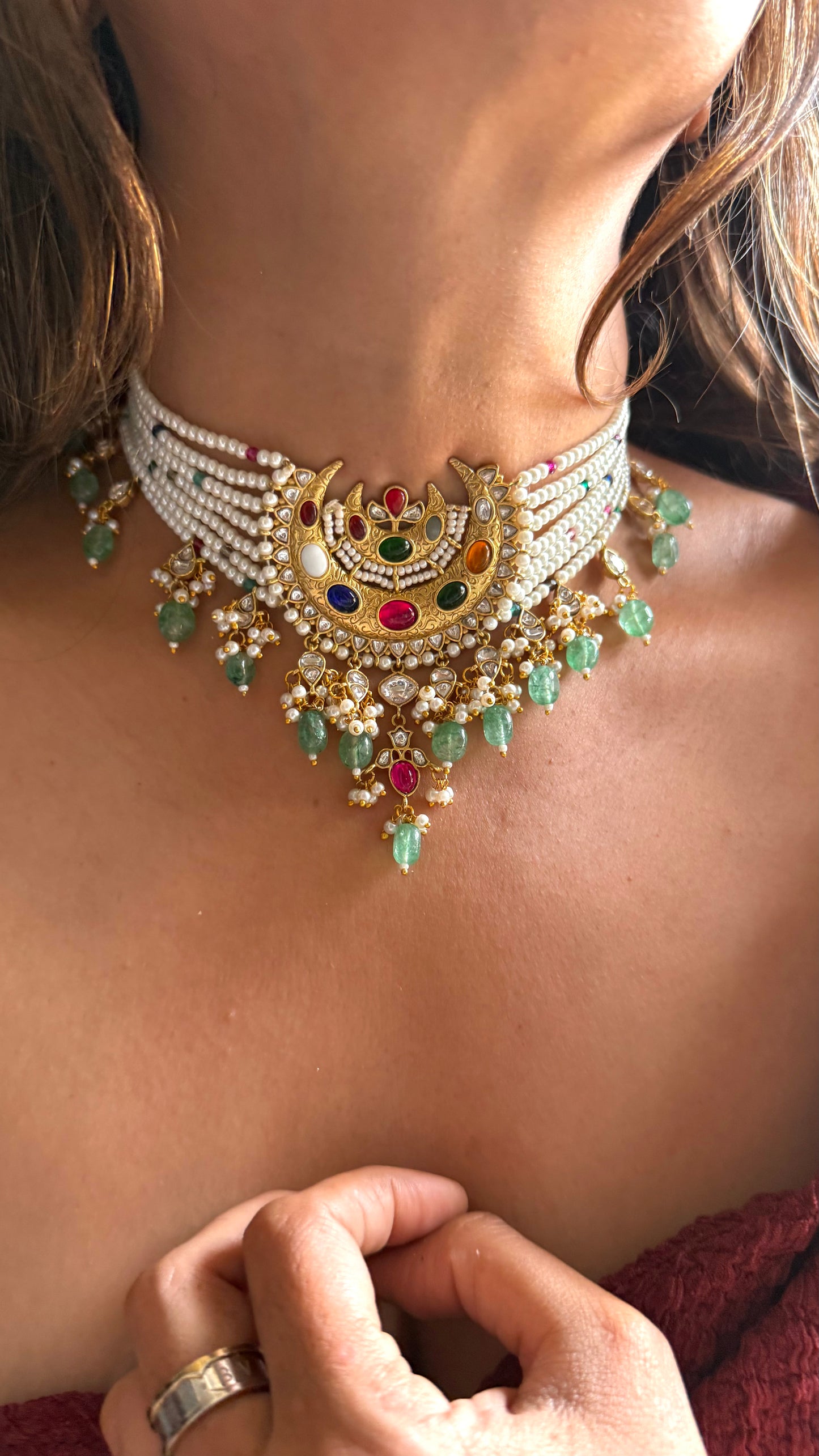 Navratna Paachi Kundan Heritage necklace
