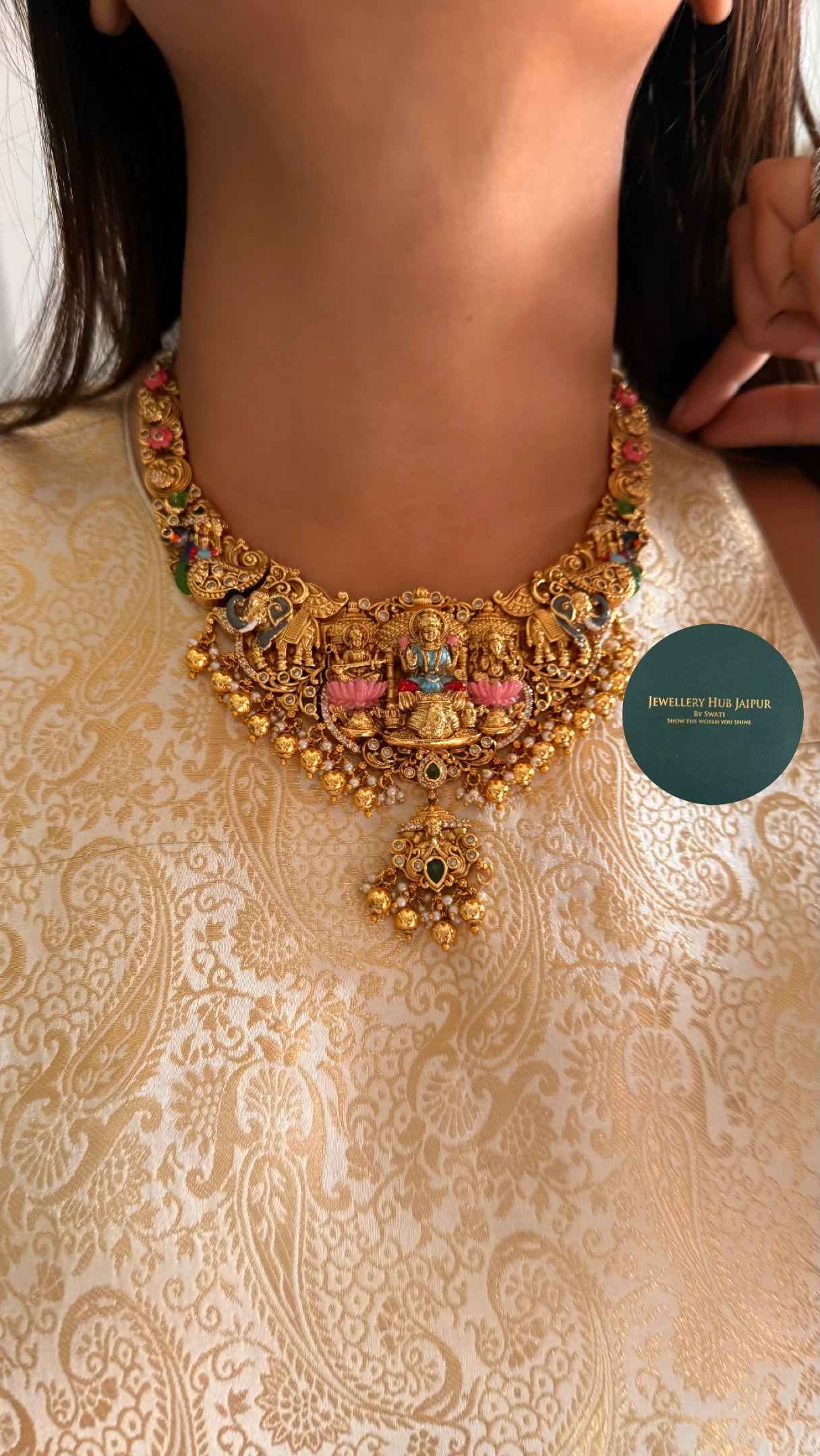 TRI Laxmi temple necklace