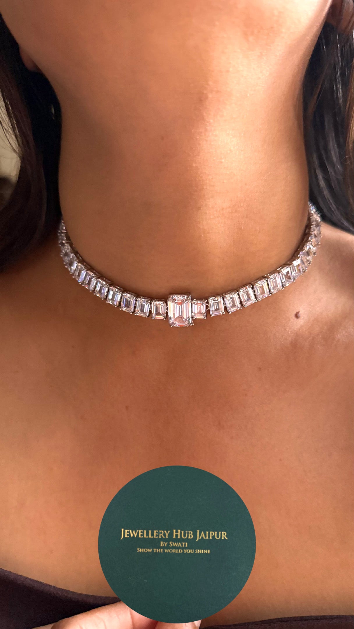 Cz diamond minimalist choker