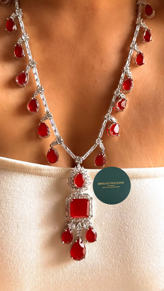 Ruby doublet diamond long set