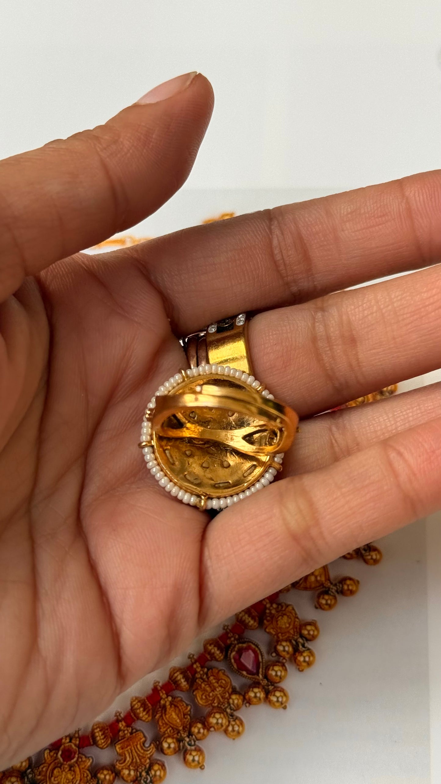 Ruby pachi kundan ring