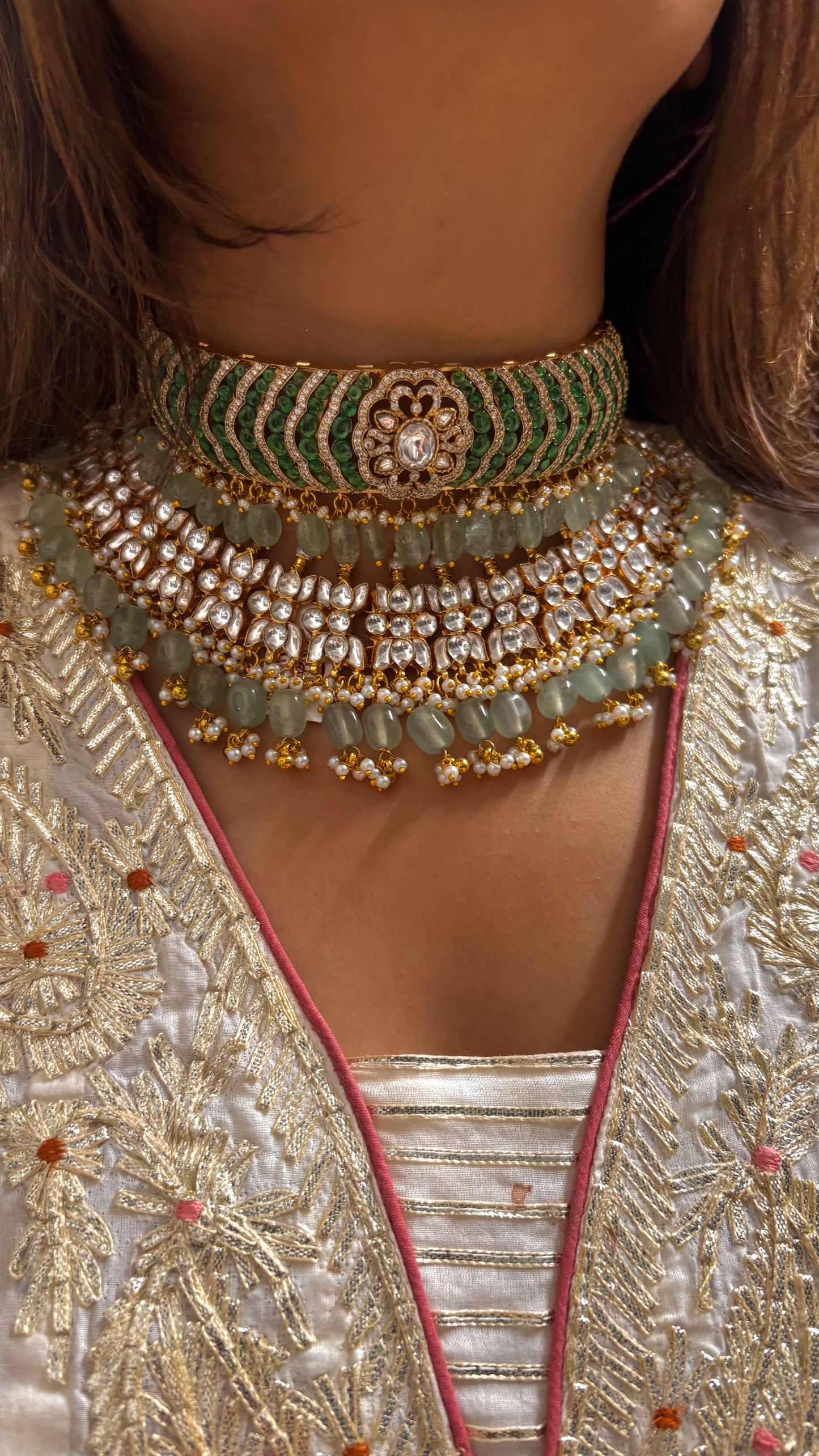 Emerald floral bridal asia rajwada combo