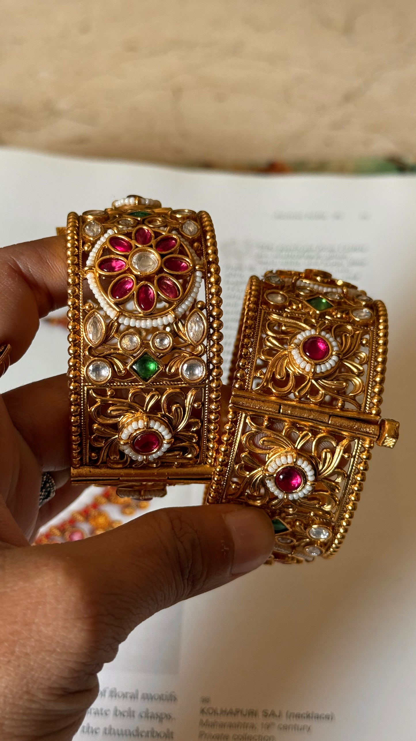 Rajwadi broad ruby bangles