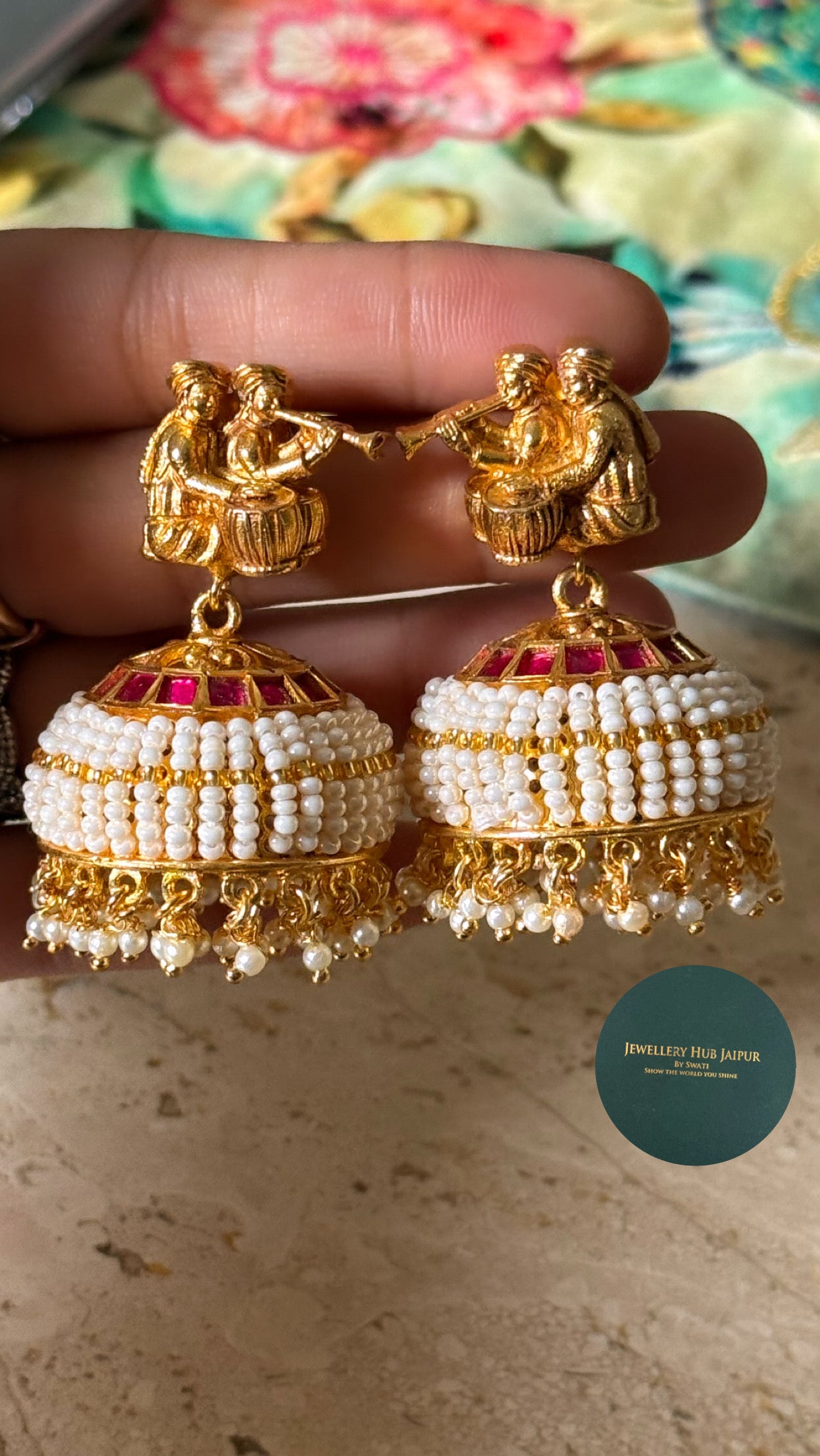 Real moissanite temple jewellery