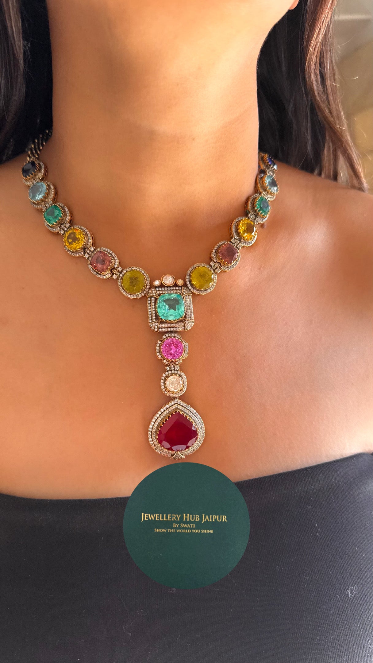 Amrapali inspired navratna doublet set