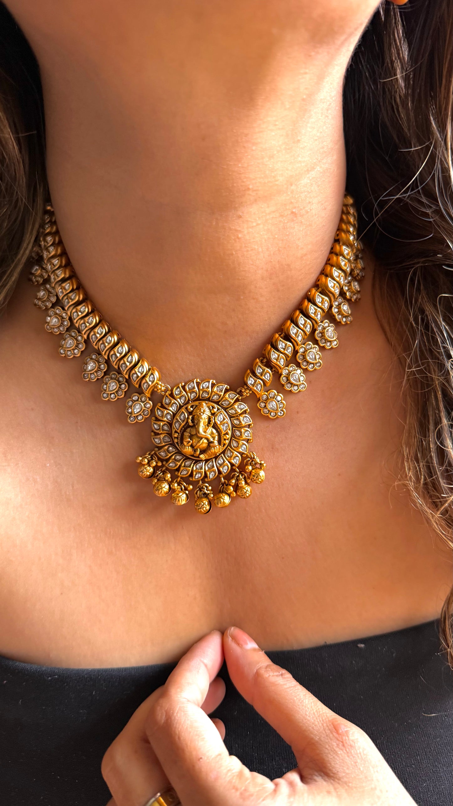 Lord Ganesha inspired suthala necklace