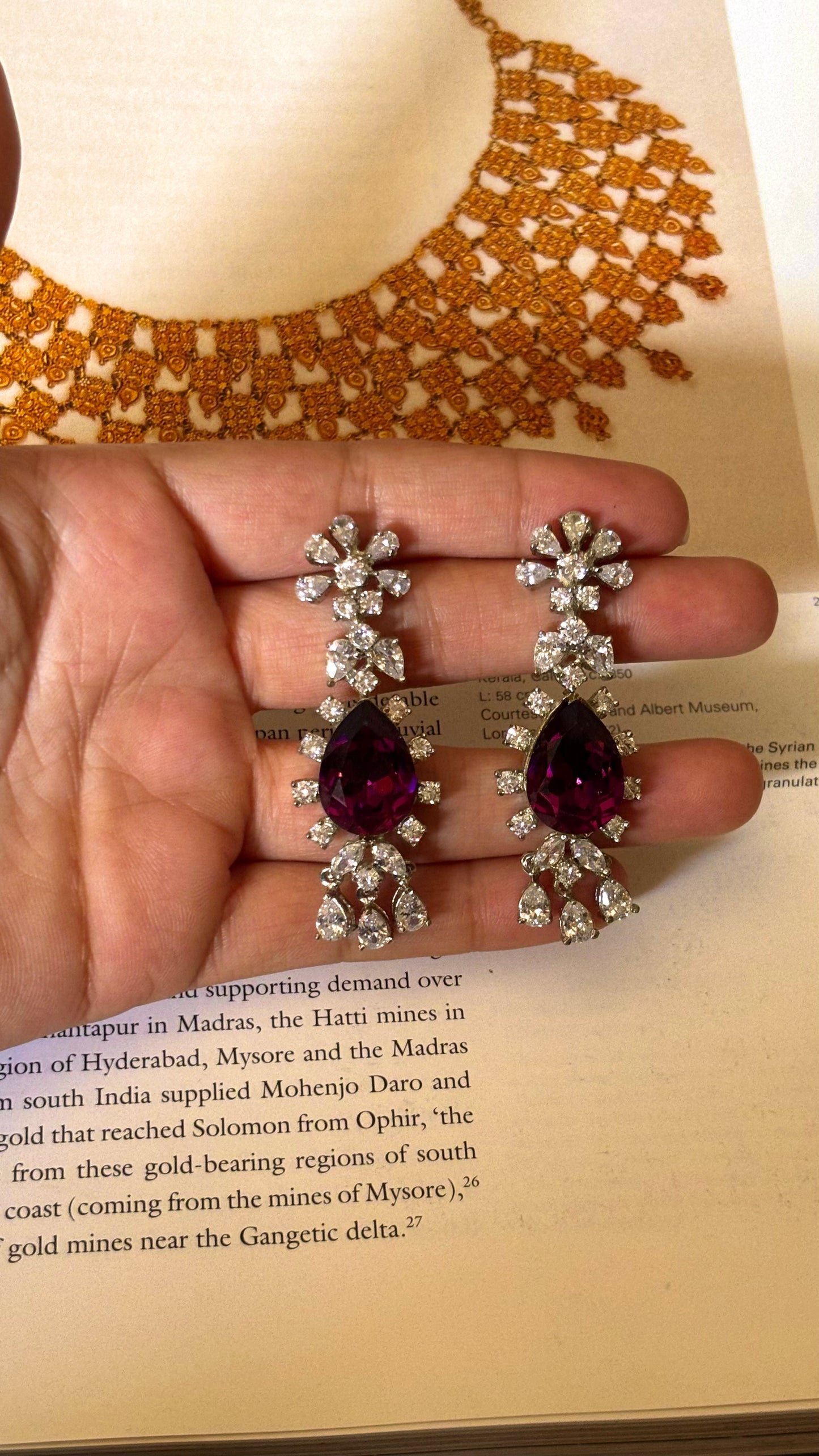 Tanzanite cz diamond danglers