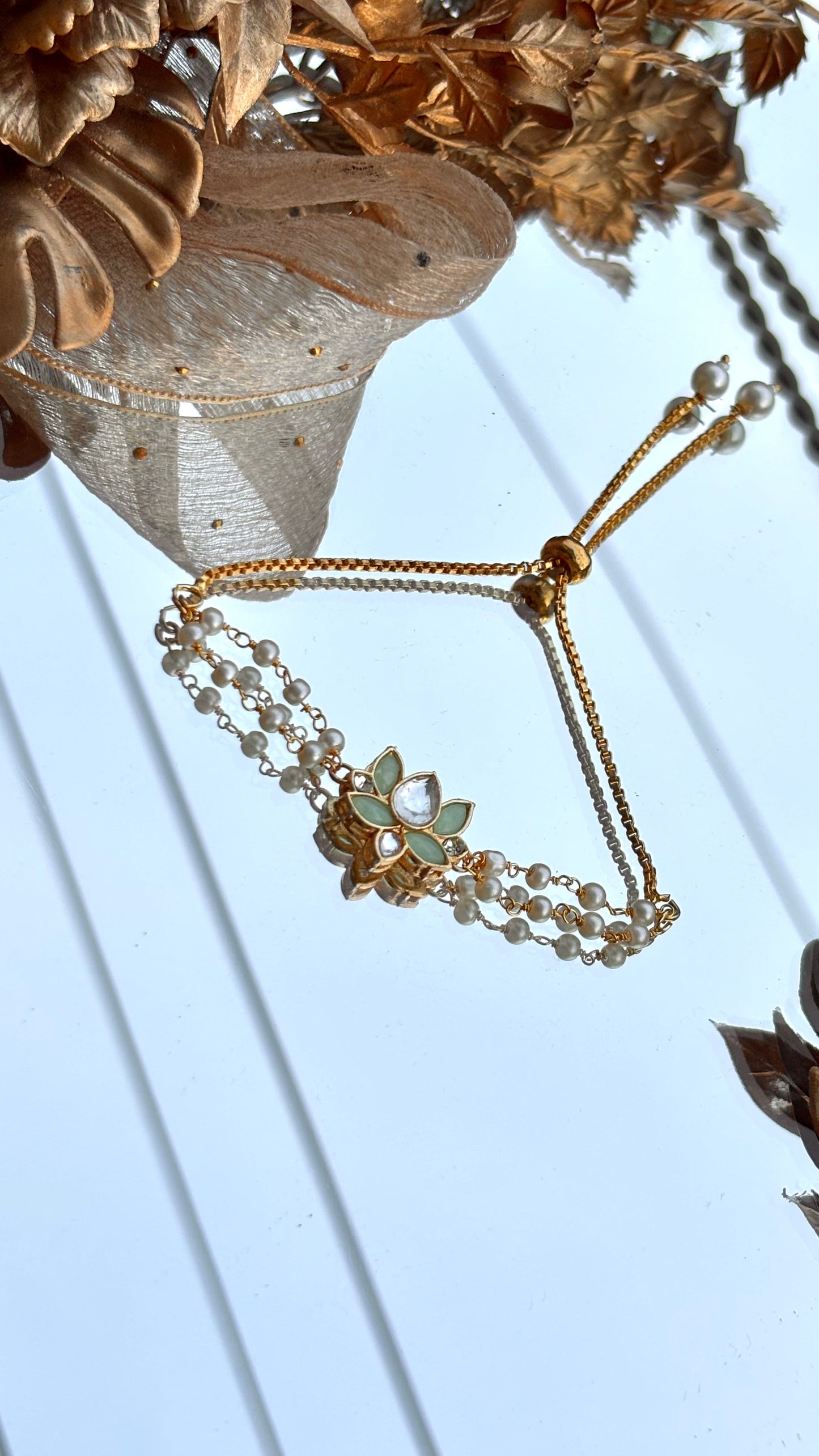 Mint Lotus inspired rakhi