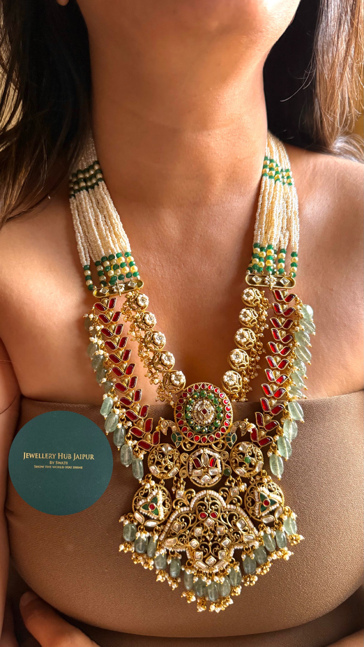 Heritage ruby&emerald jadau raani haar
