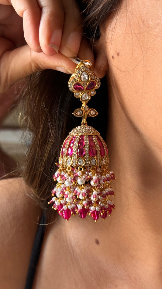 Ruby heritage jhumka