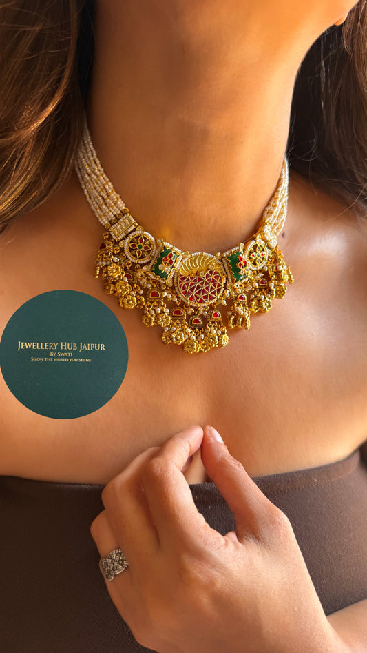 Heritage Emerald inlay choker set