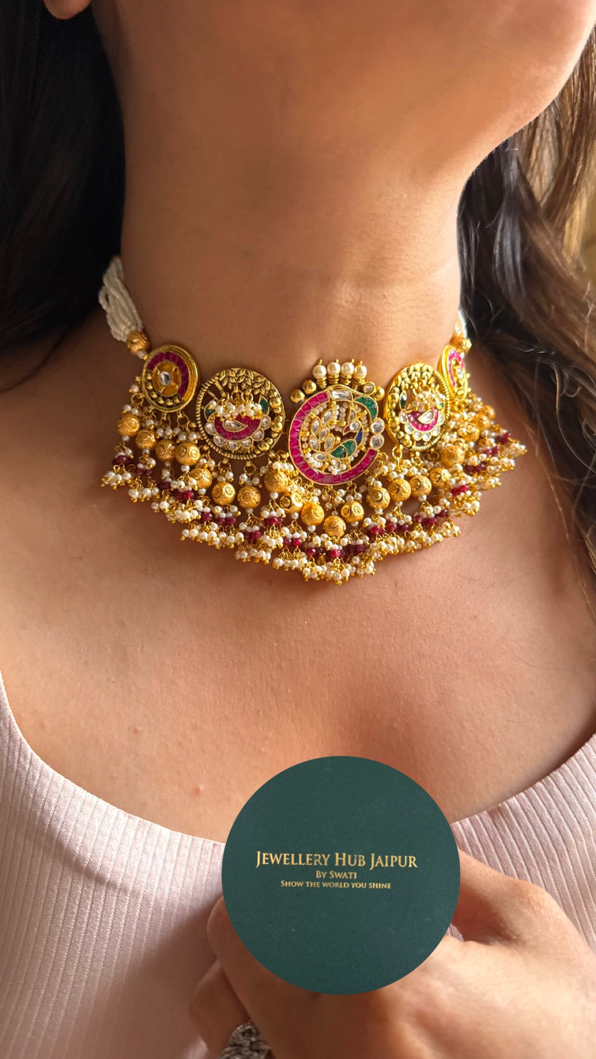 Heritage antique Rajwada choker necklace