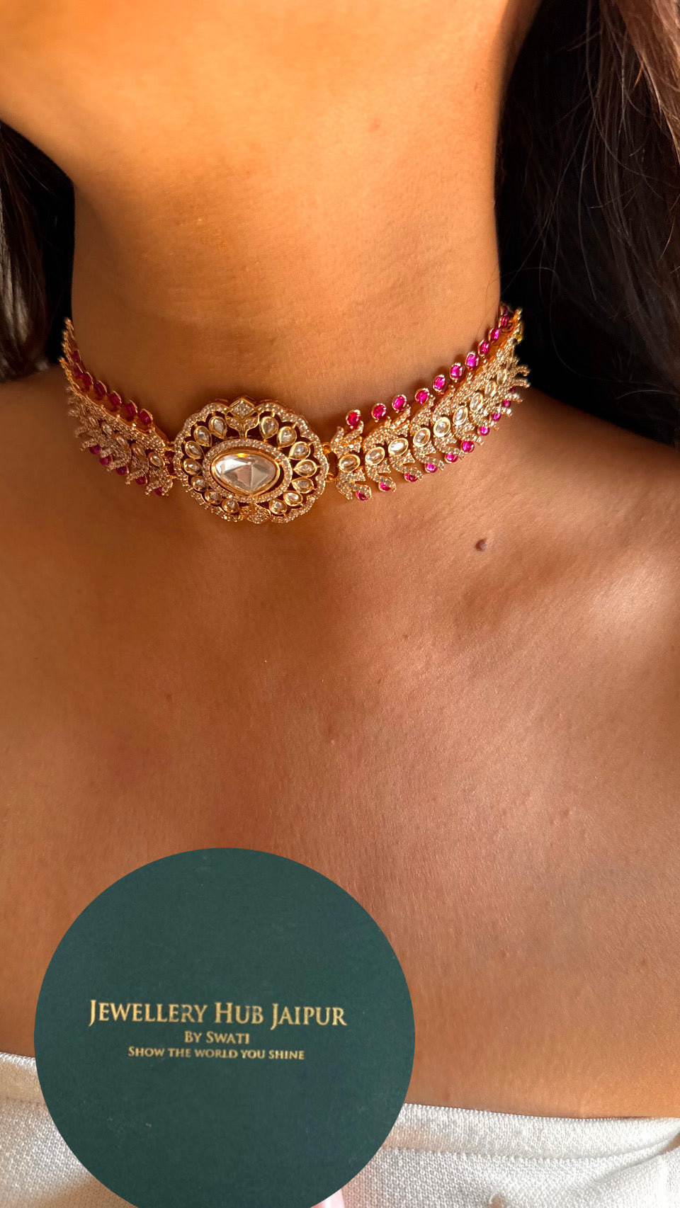 Carat polish rani pink designer choker