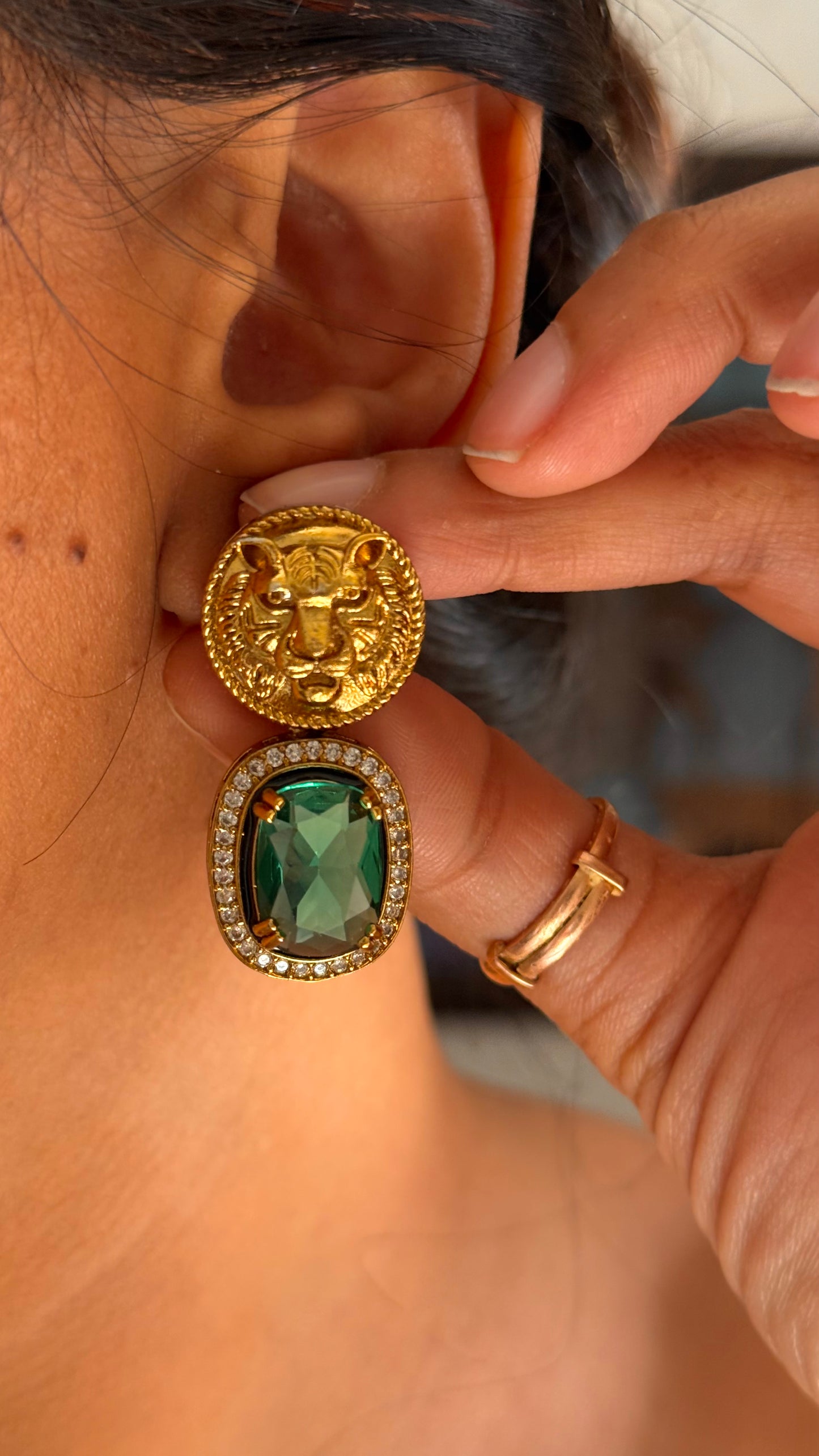 Sabyasachi inspired mint colour danglers