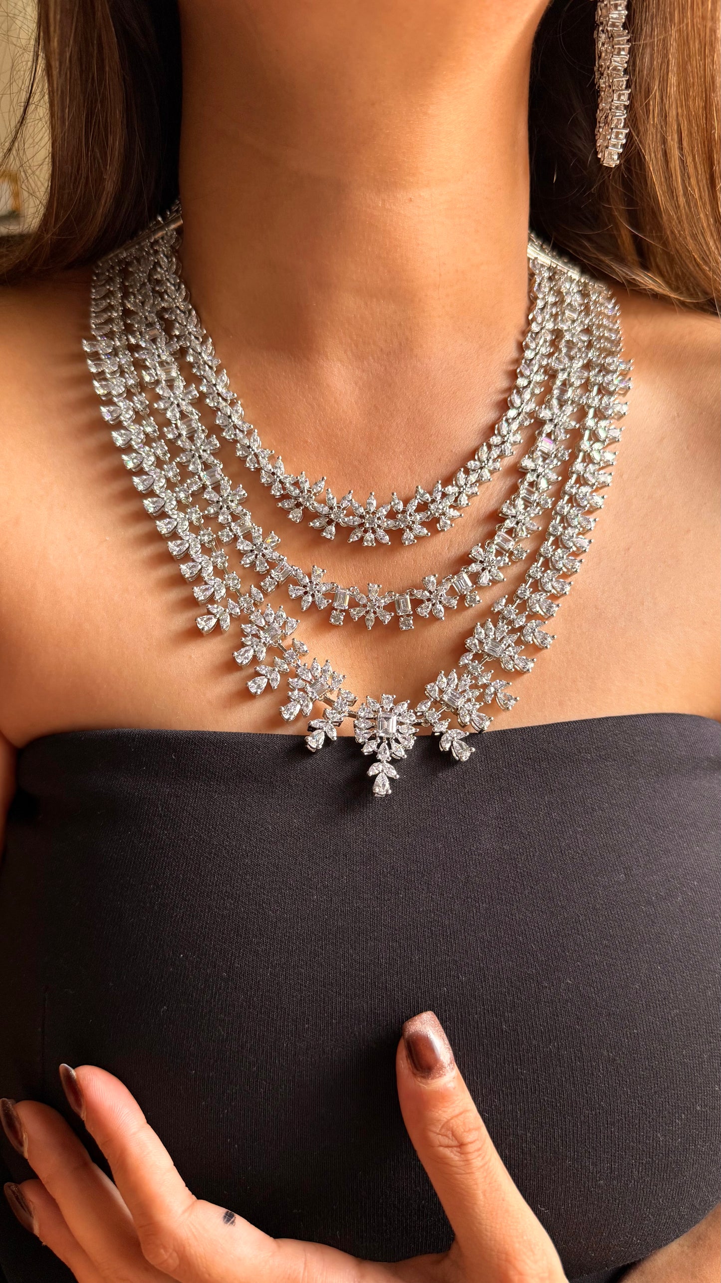 7 in 1 cz cocktail necklace set