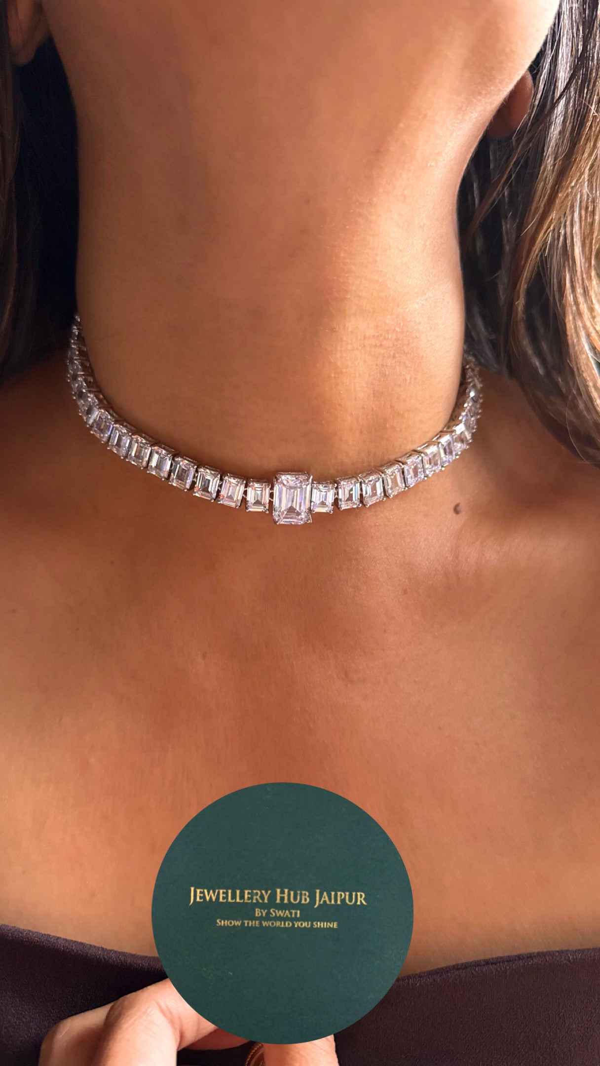 Cz diamond minimalist choker