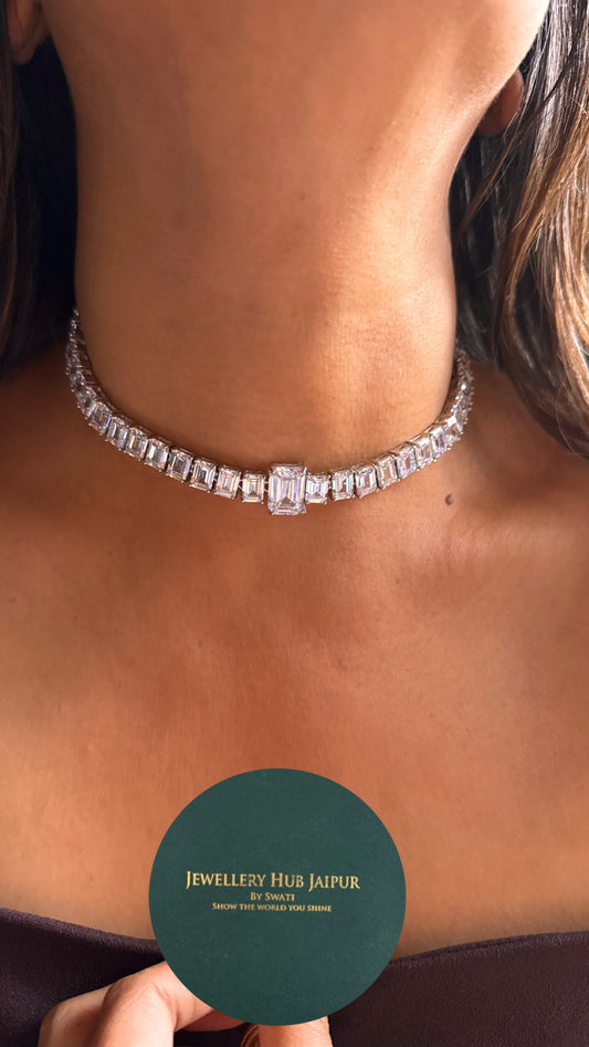 Cz diamond minimalist choker