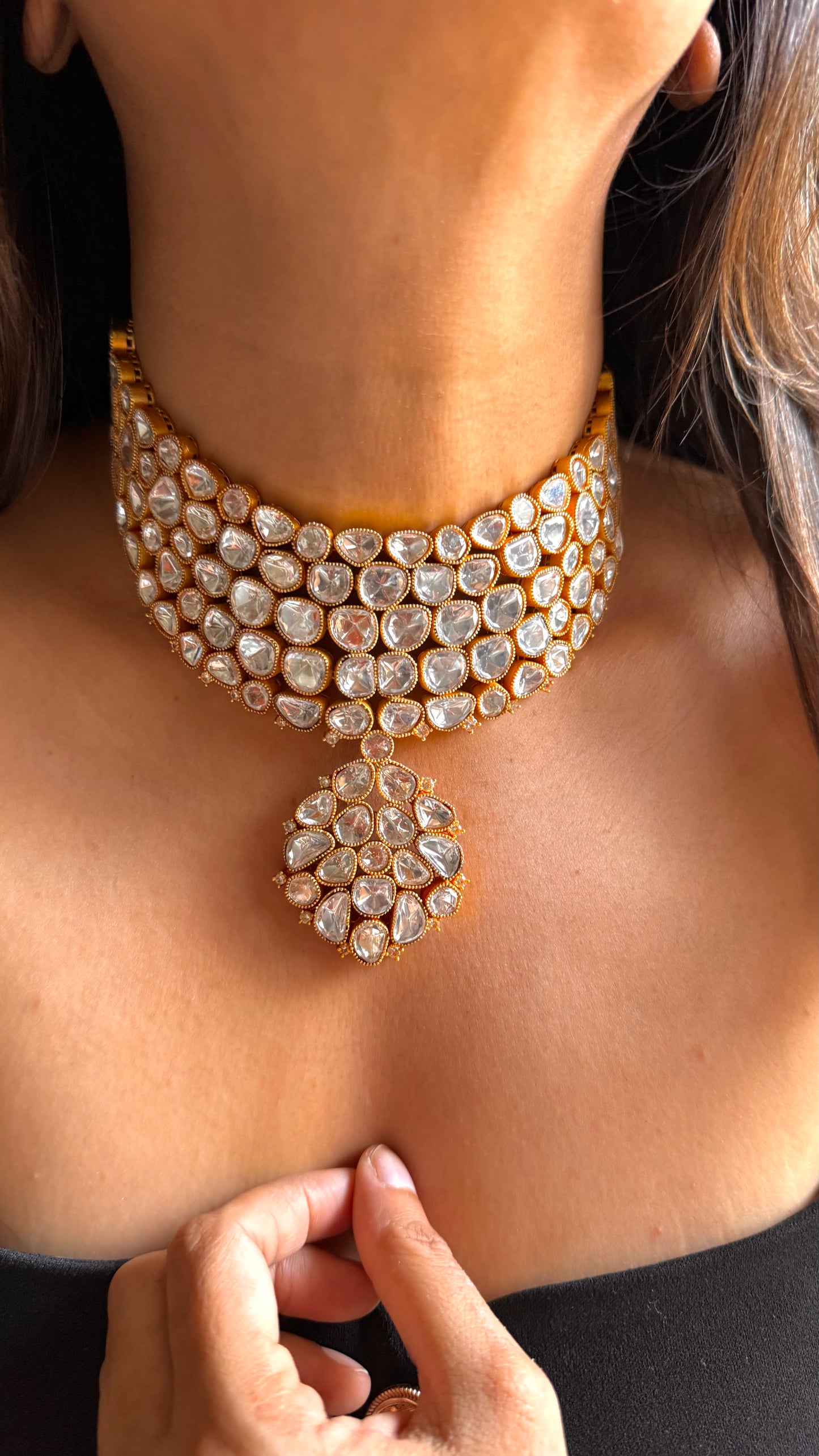 Real moissanite Arshiya necklace with pendant