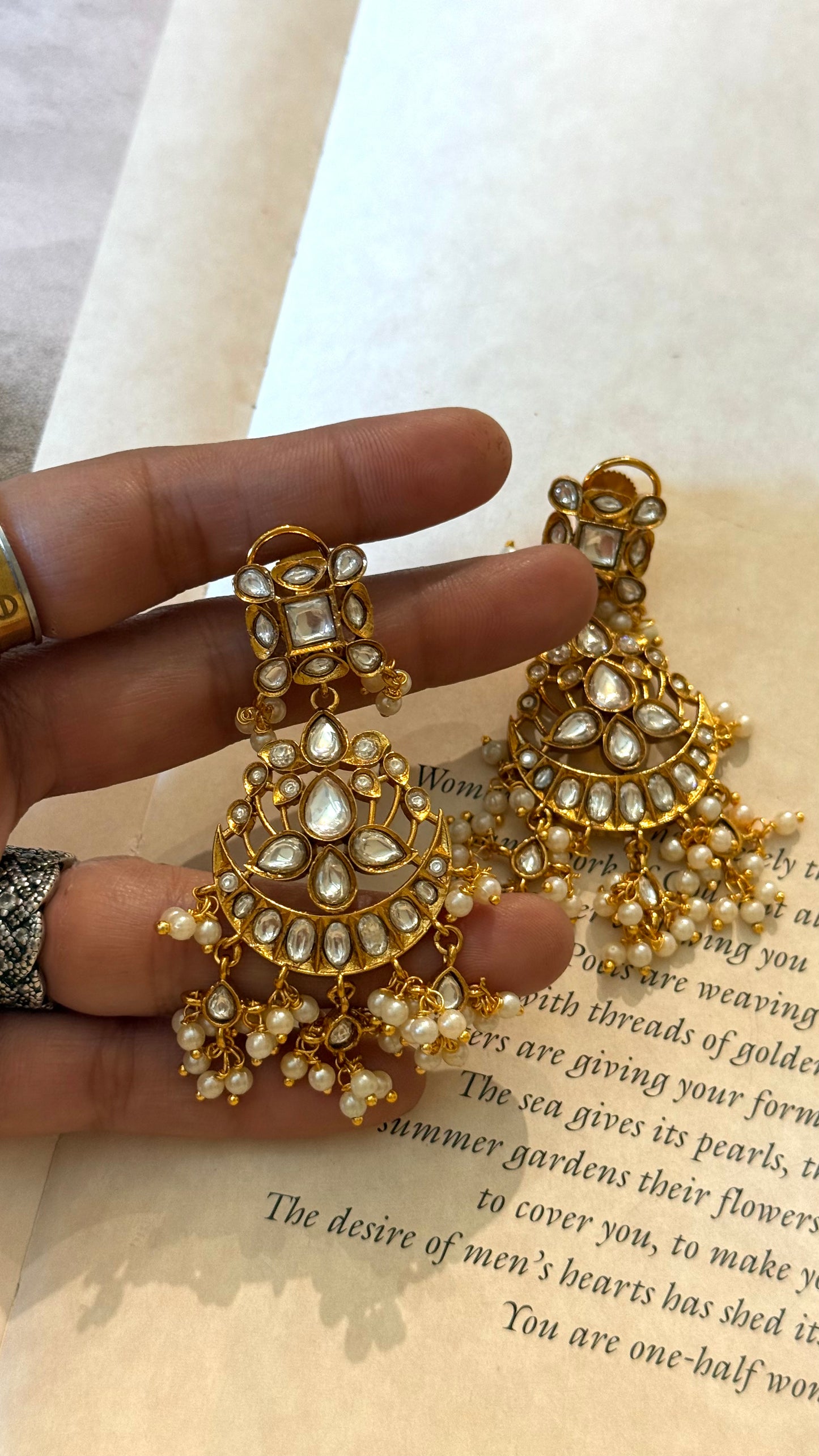Polki lotus 🪷 inspired danglers