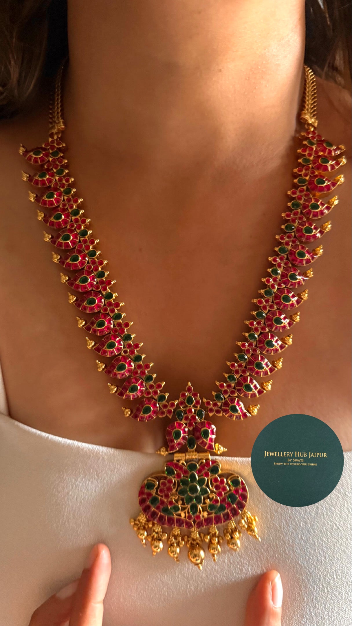 Real camp dual side wearable paachi Necklace