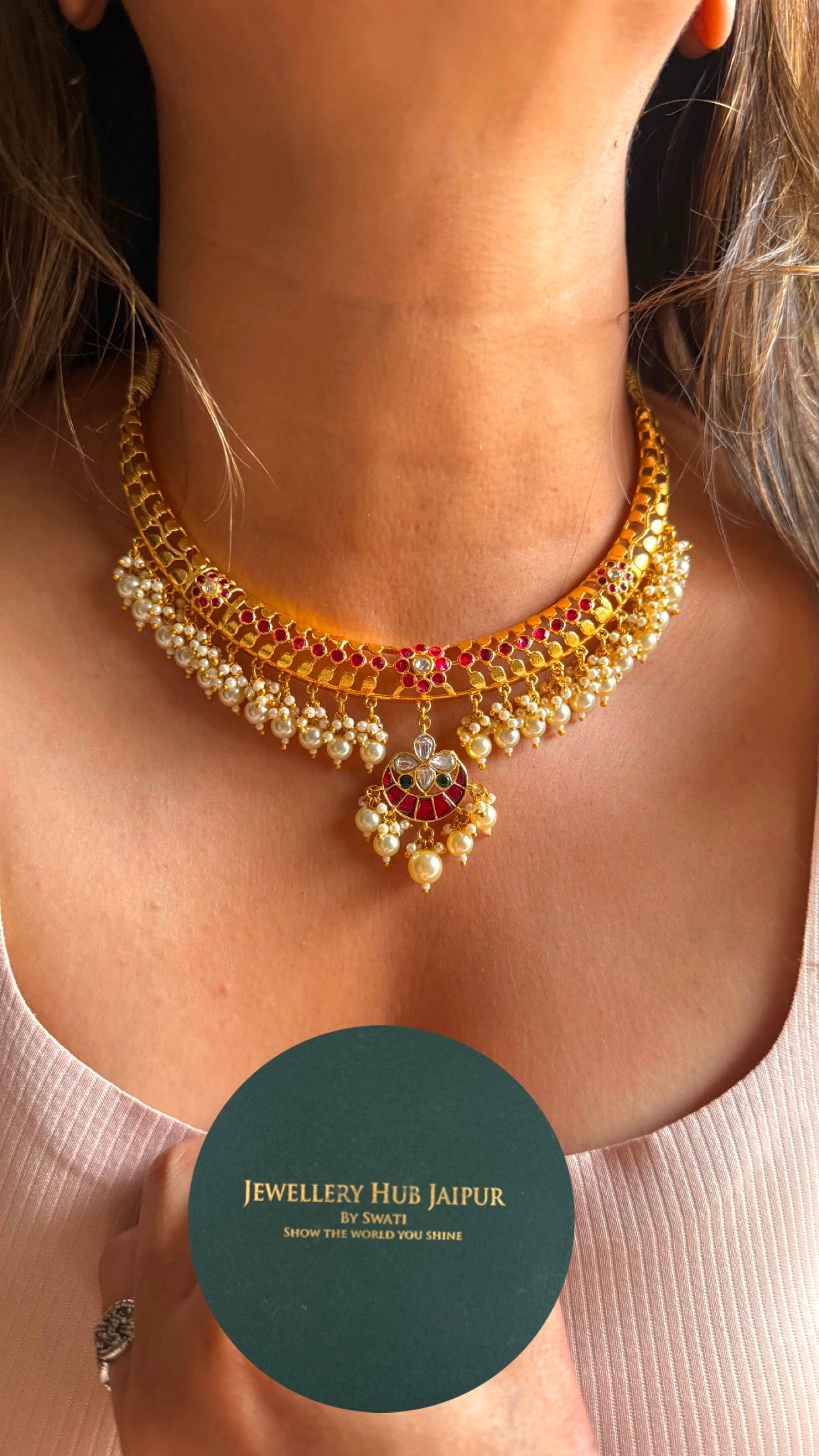 Handmade jadau ruby goldenseal Hasli