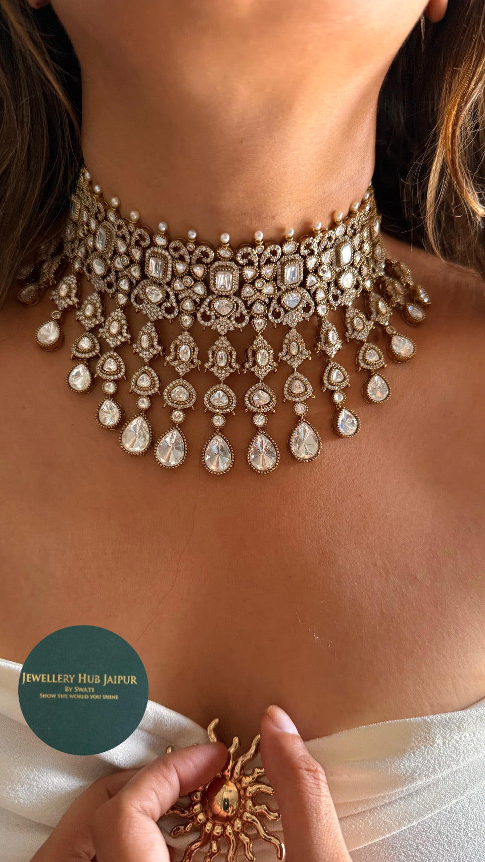 Real Moissanite Victorian necklace