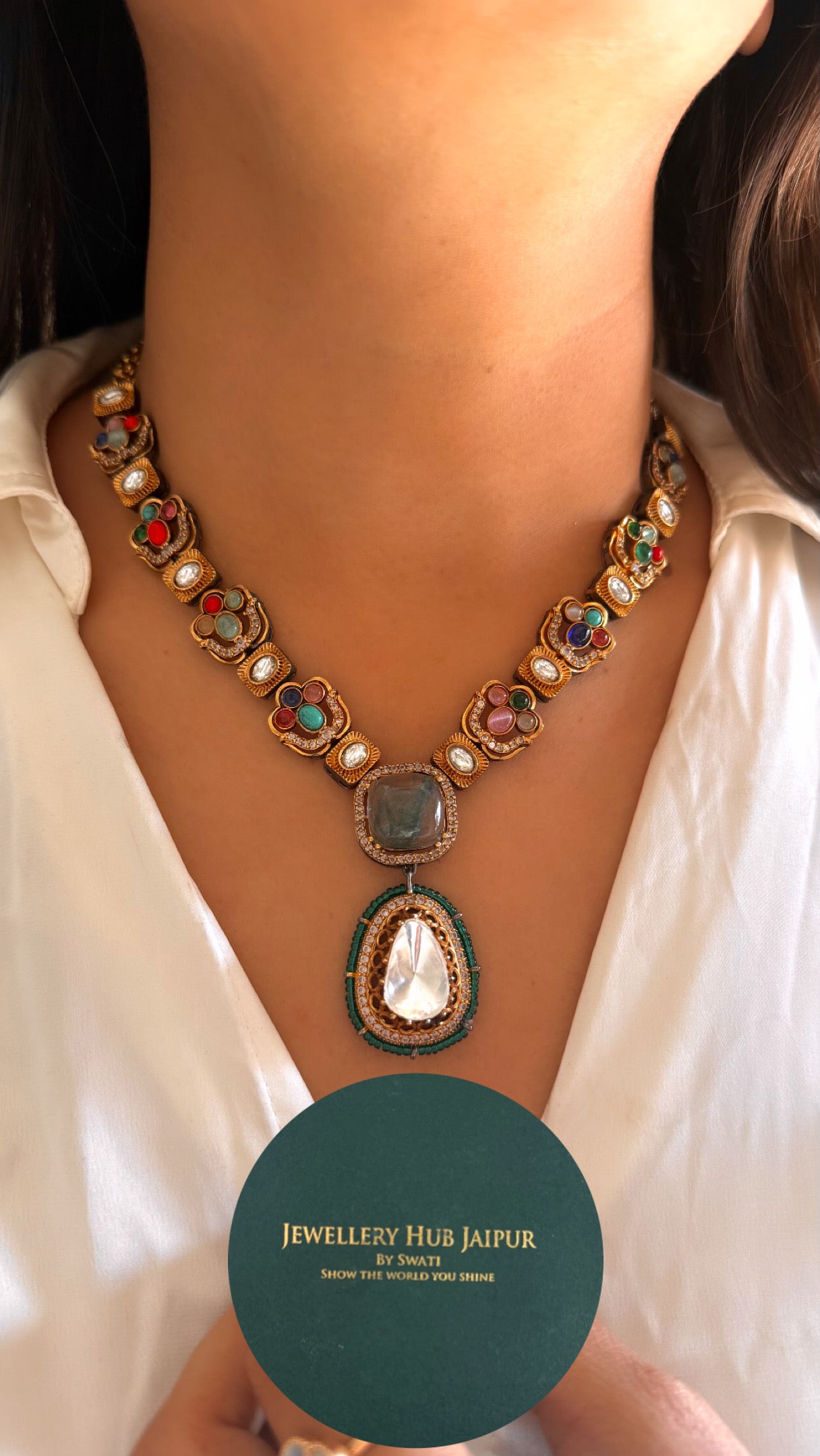 Vintage uncut polki Sabyasachi inspired necklace