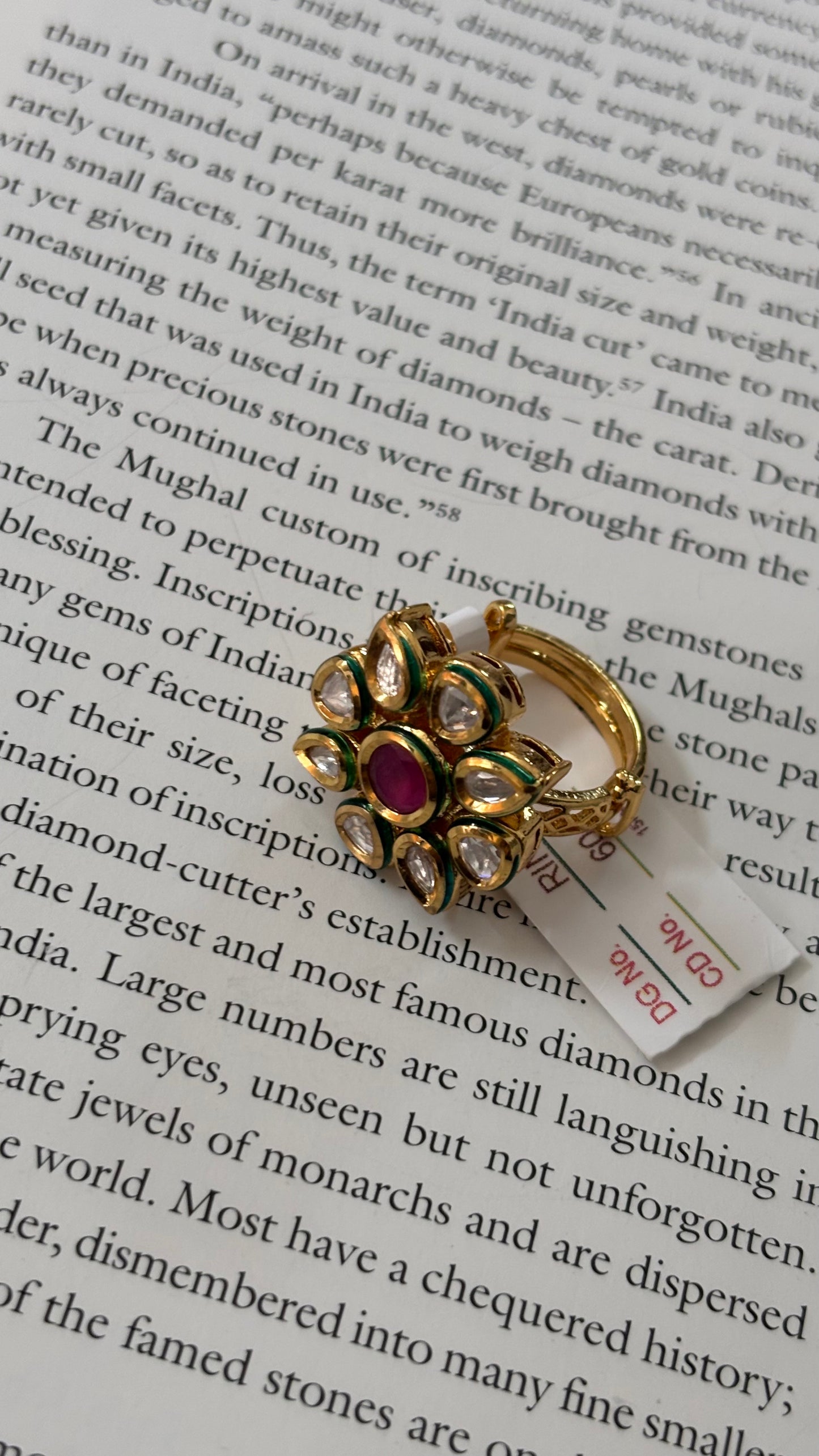 ruby polki floral ring