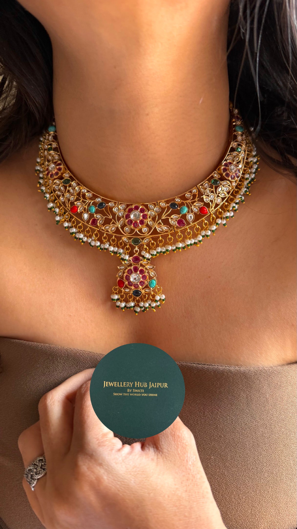 Heritage floral multicoloured collar Necklace