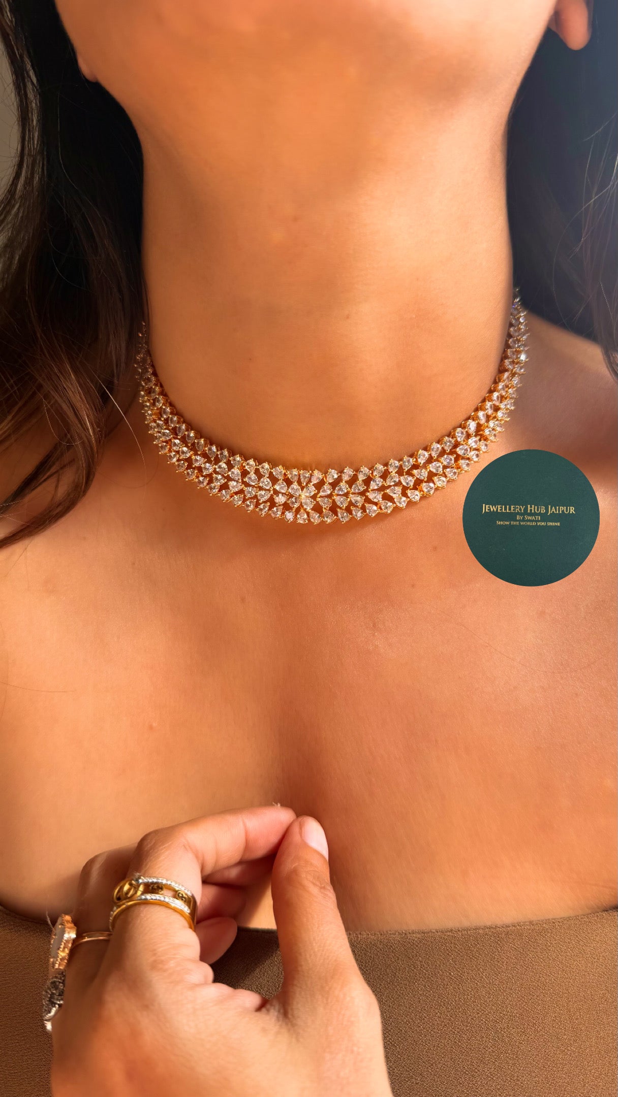 GJ Polish cocktail diamond necklace