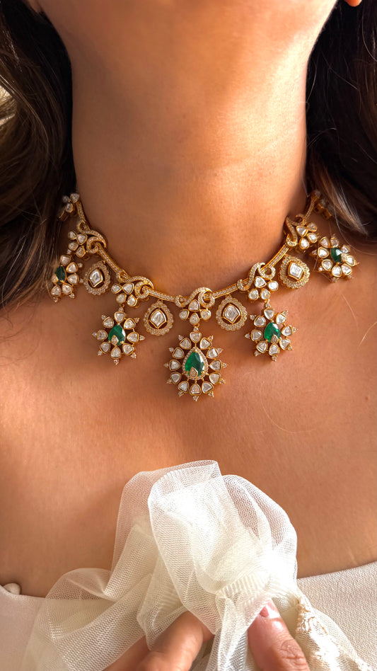 Emerald Designer Collar Necklace