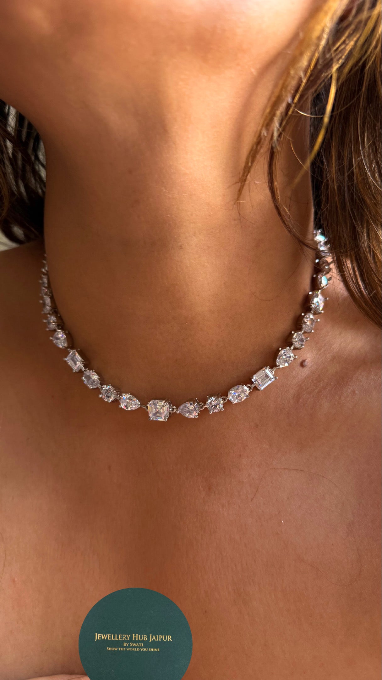 Single line uncut cz diamond necklace