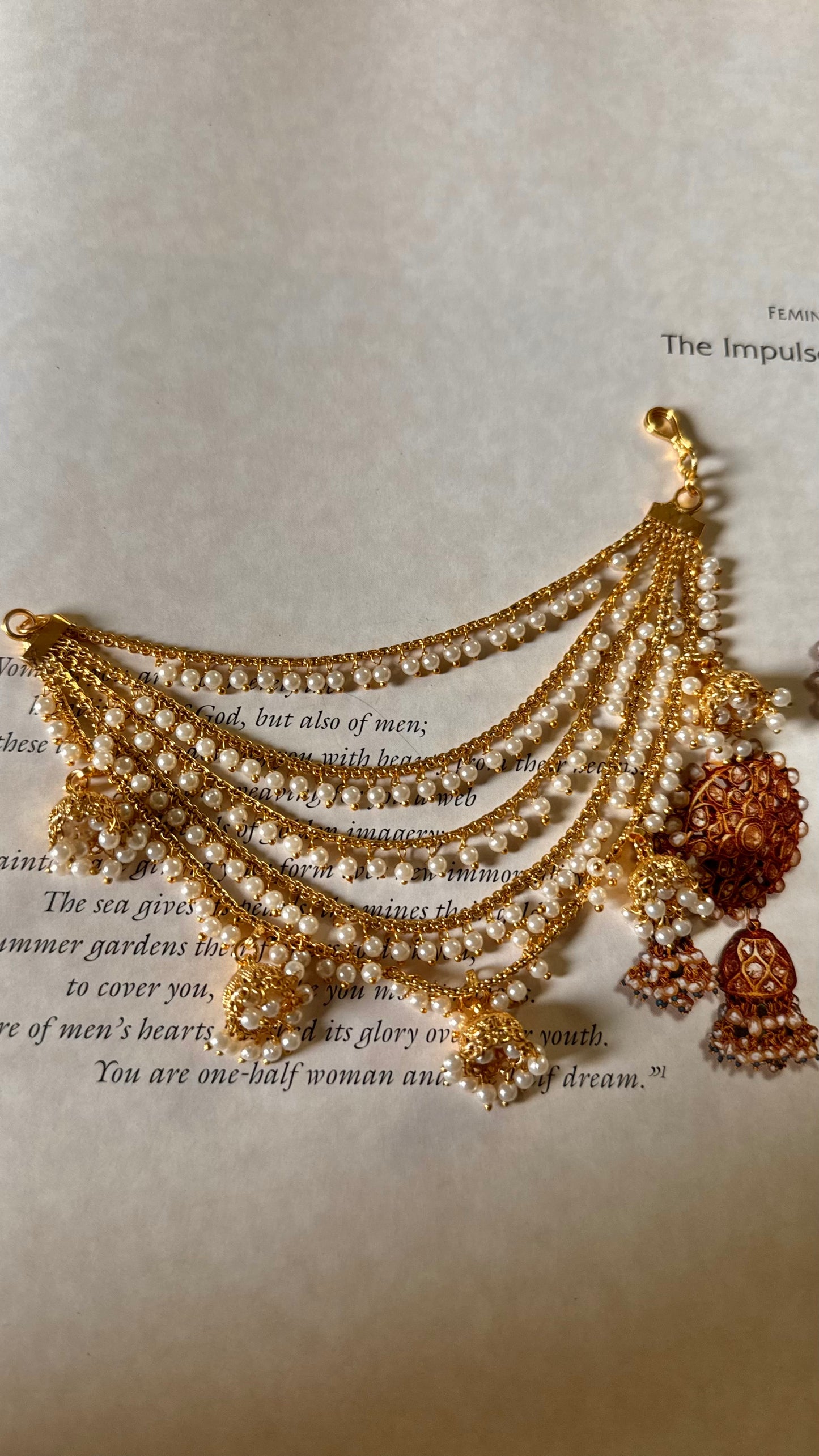 5 layer jhumka style earchain