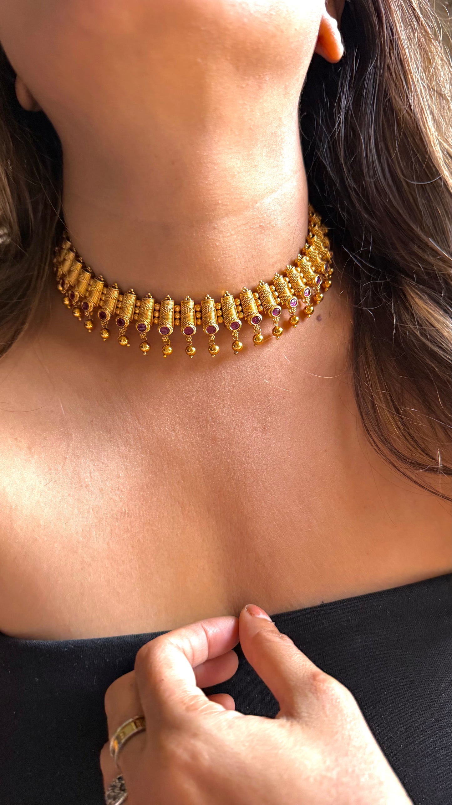 Maharashtra gold Ruby Choker
