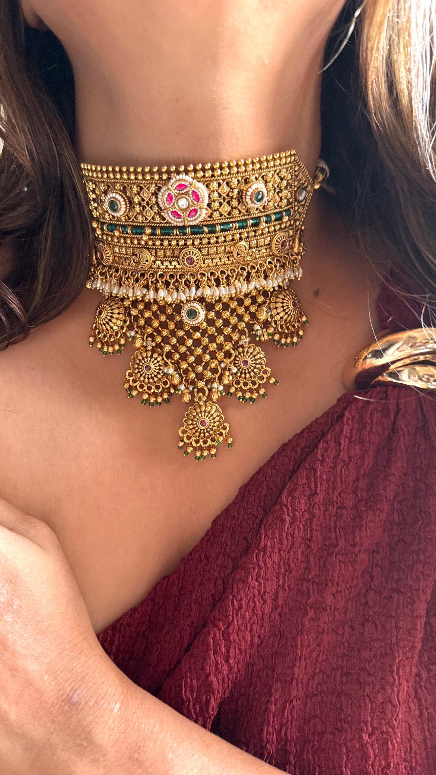 Floral paachi Rajwada Aad