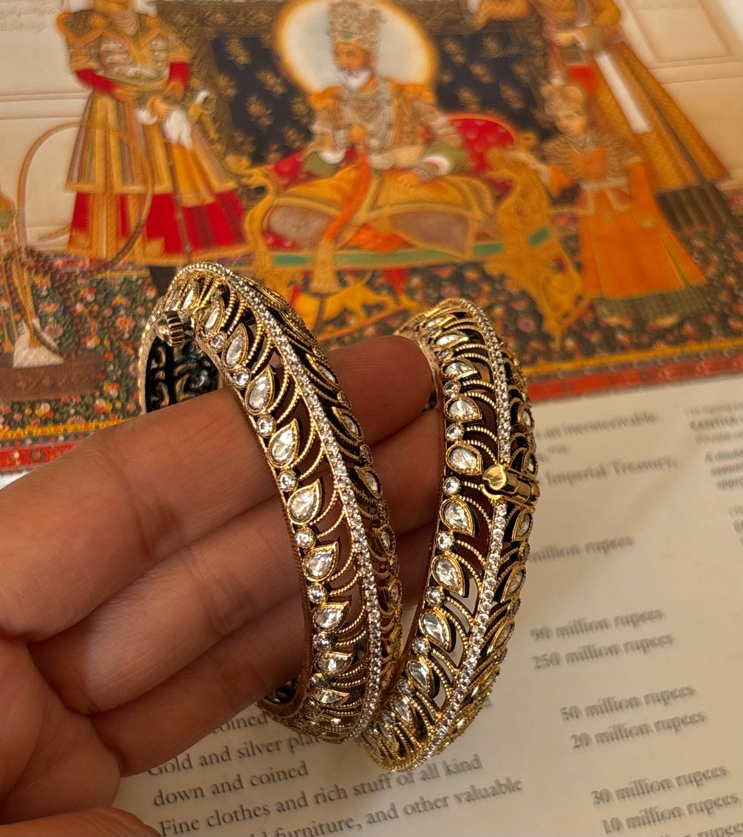 Heritage victorian moissanite bangles