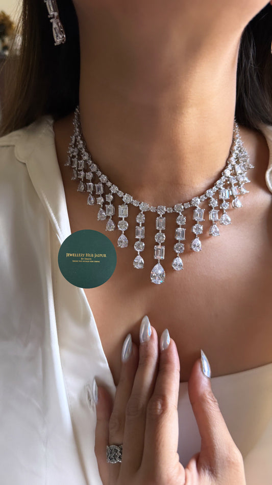 CZ diamond designer necklace