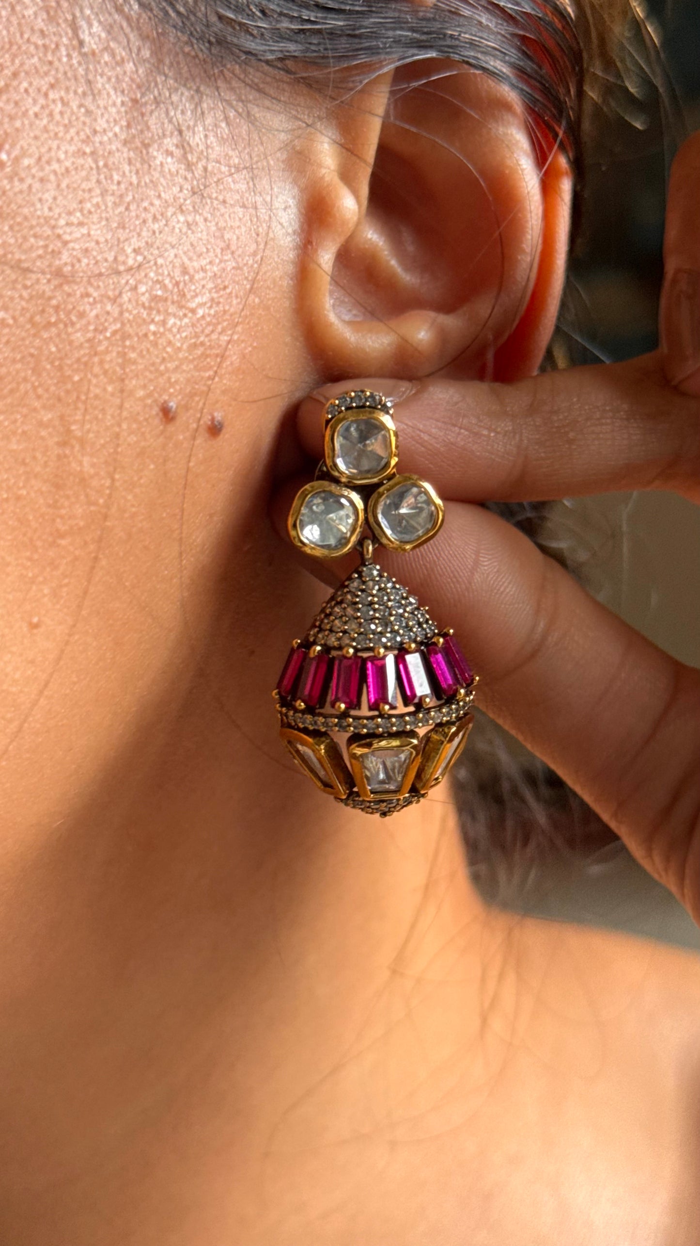 Cocktail Rani pink pendent set