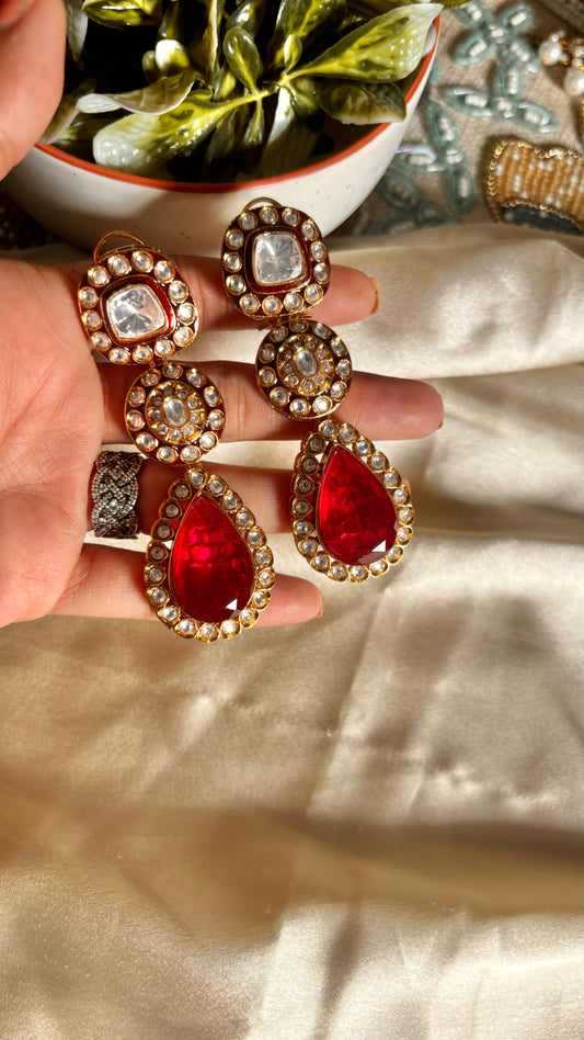 Ruby meenakari danglers