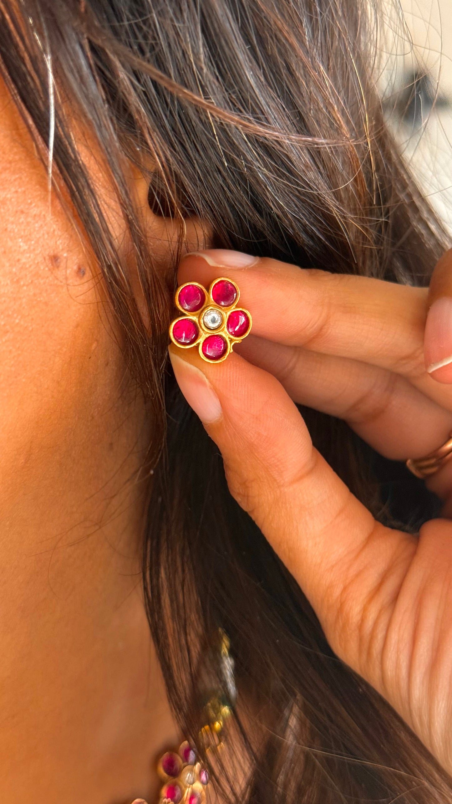 Amrapali inspired with natural stone ruby combo necklace