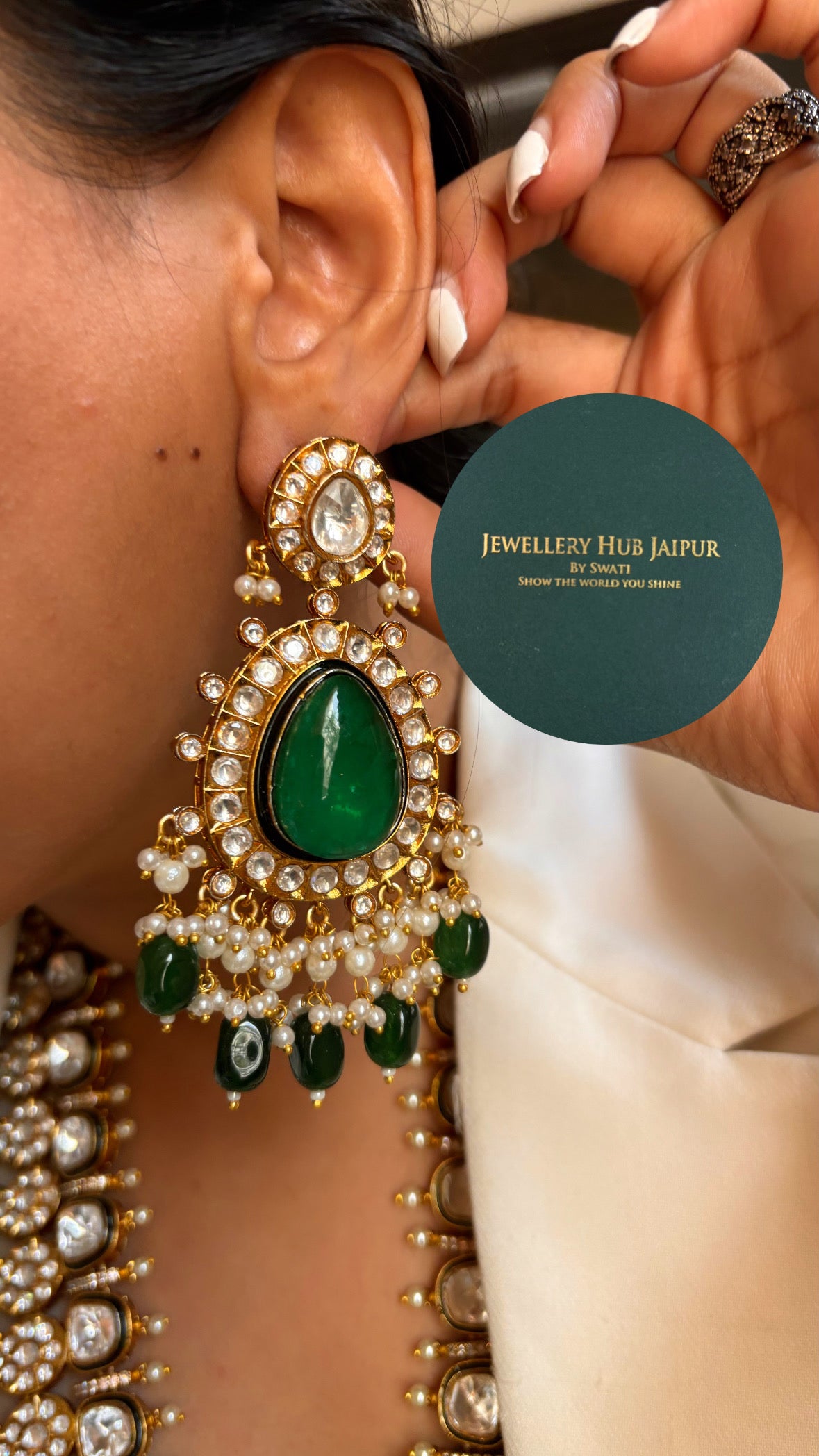 Emerald meenakari heritage rani haar
