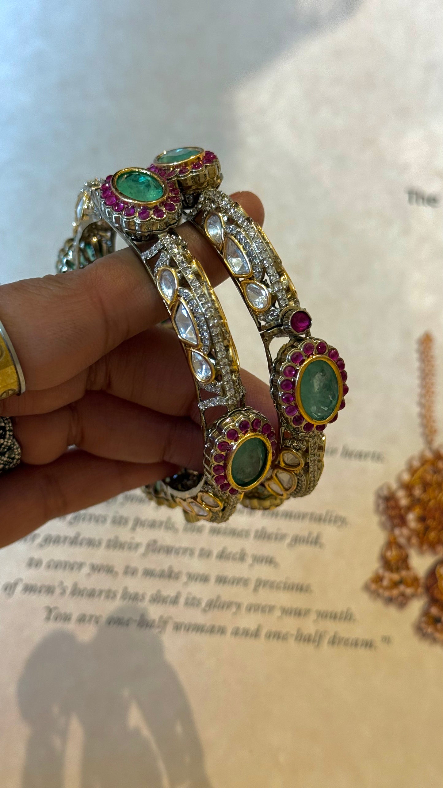 Mint & Ruby Polki Bangdi