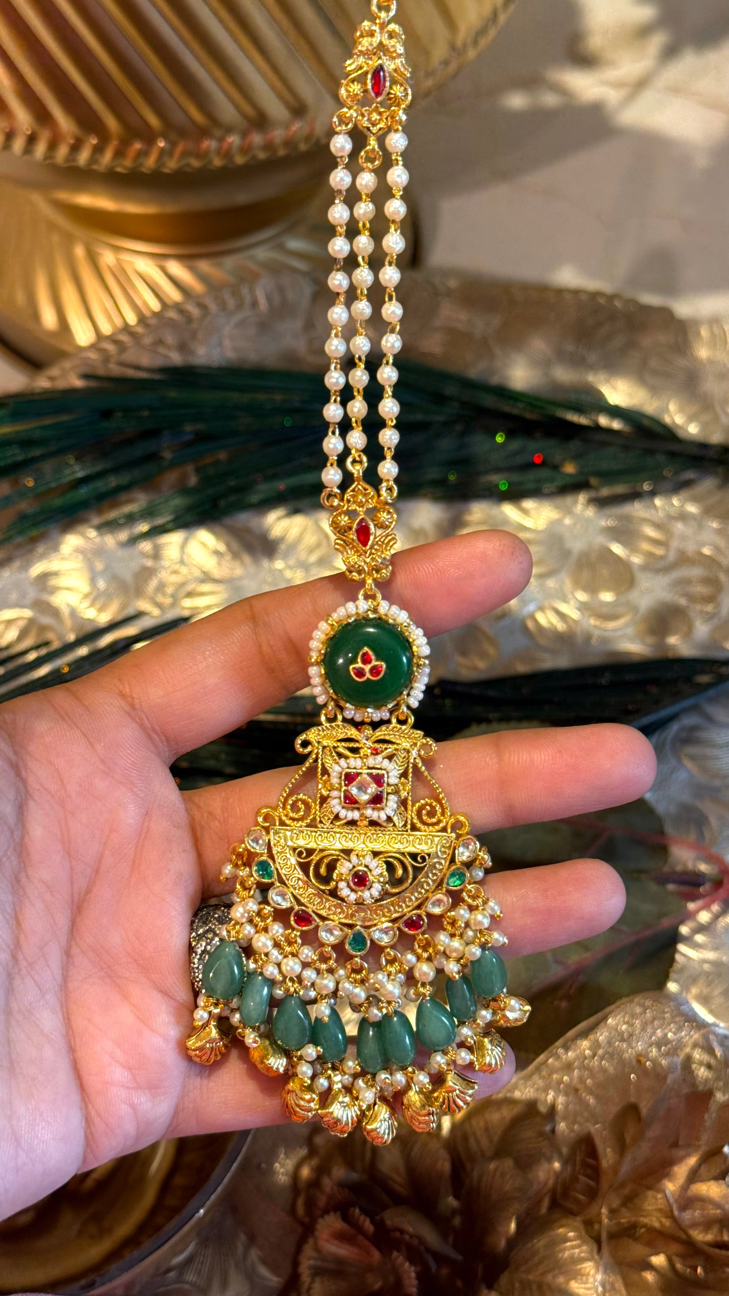 Heritage inlay work handmade chandbali