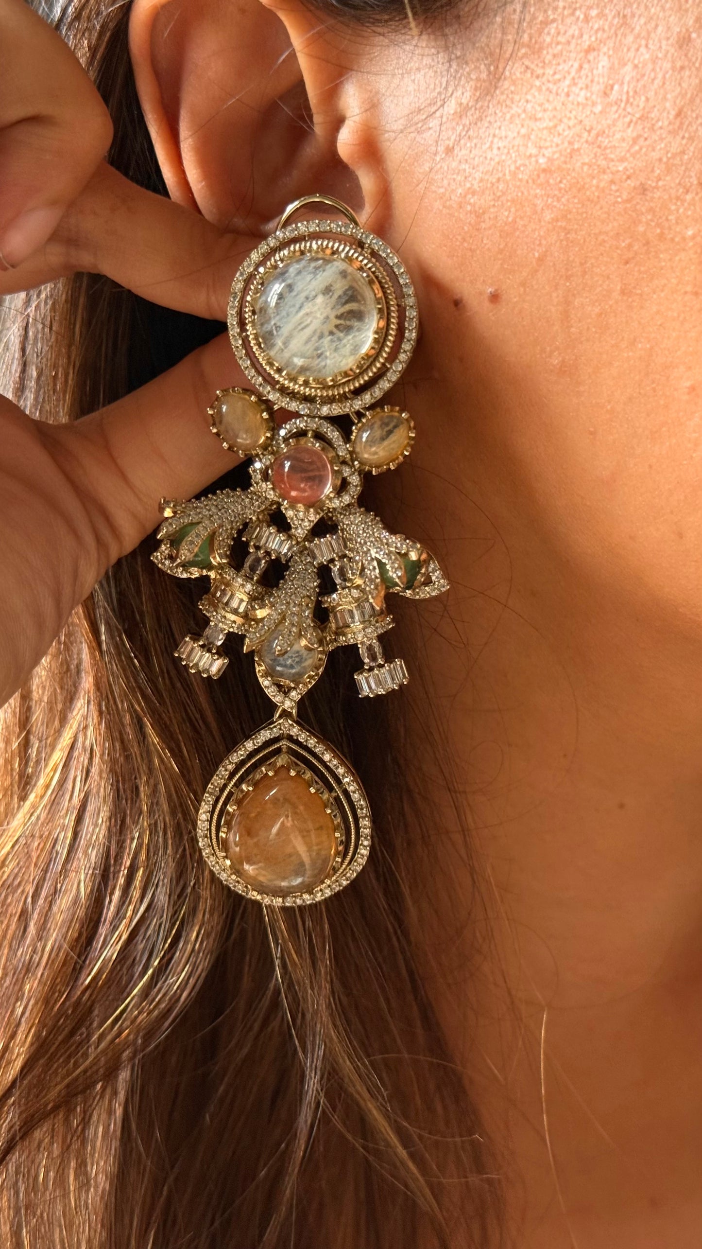 Sabhyasachi inspired
 doublet designer cocktail danglers