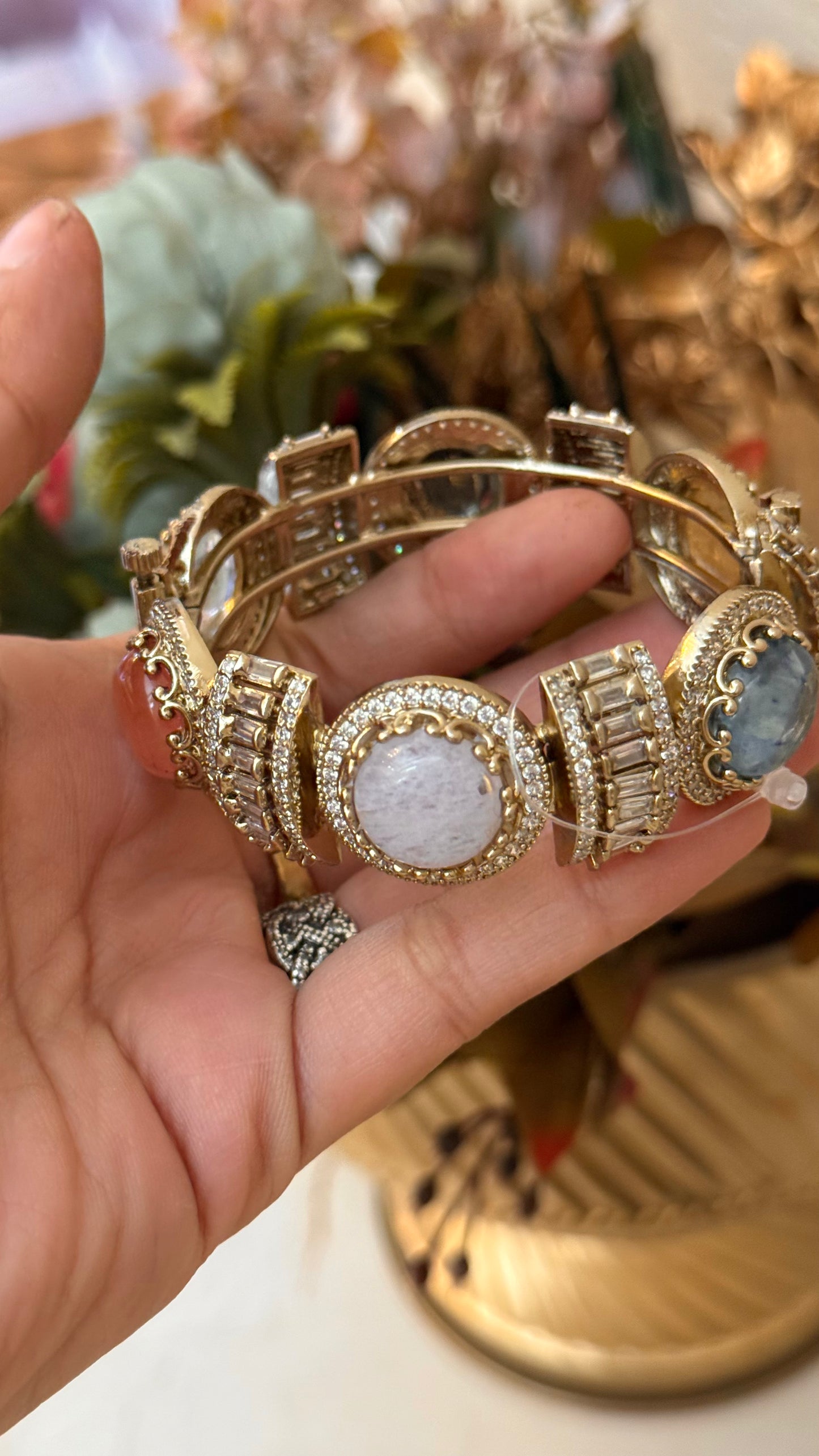 Sabya Inspired Natural Gem Victorian Bangle