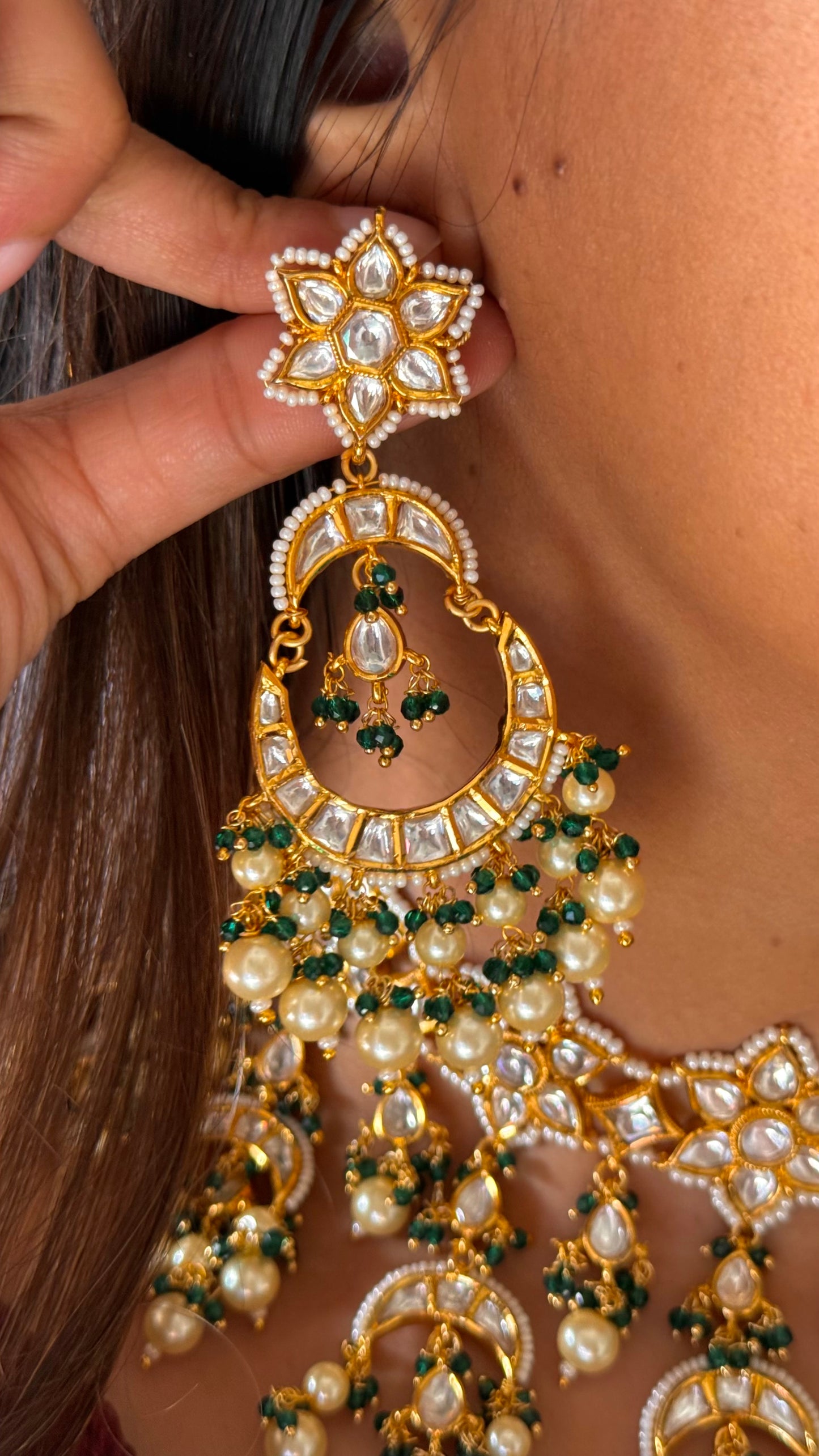 Heritage Chandbali floral pearl choker