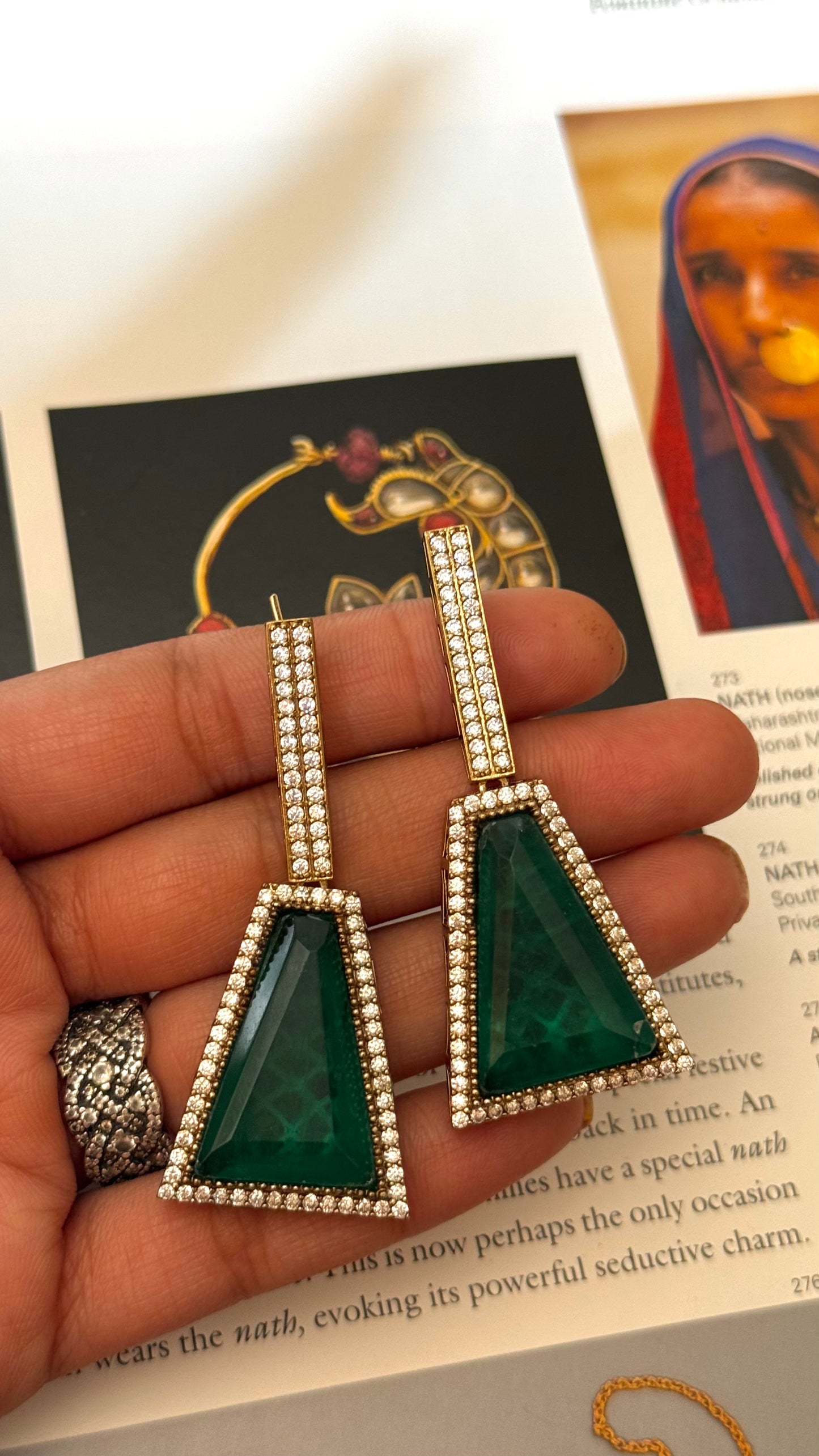 Emerald cocktail danglers