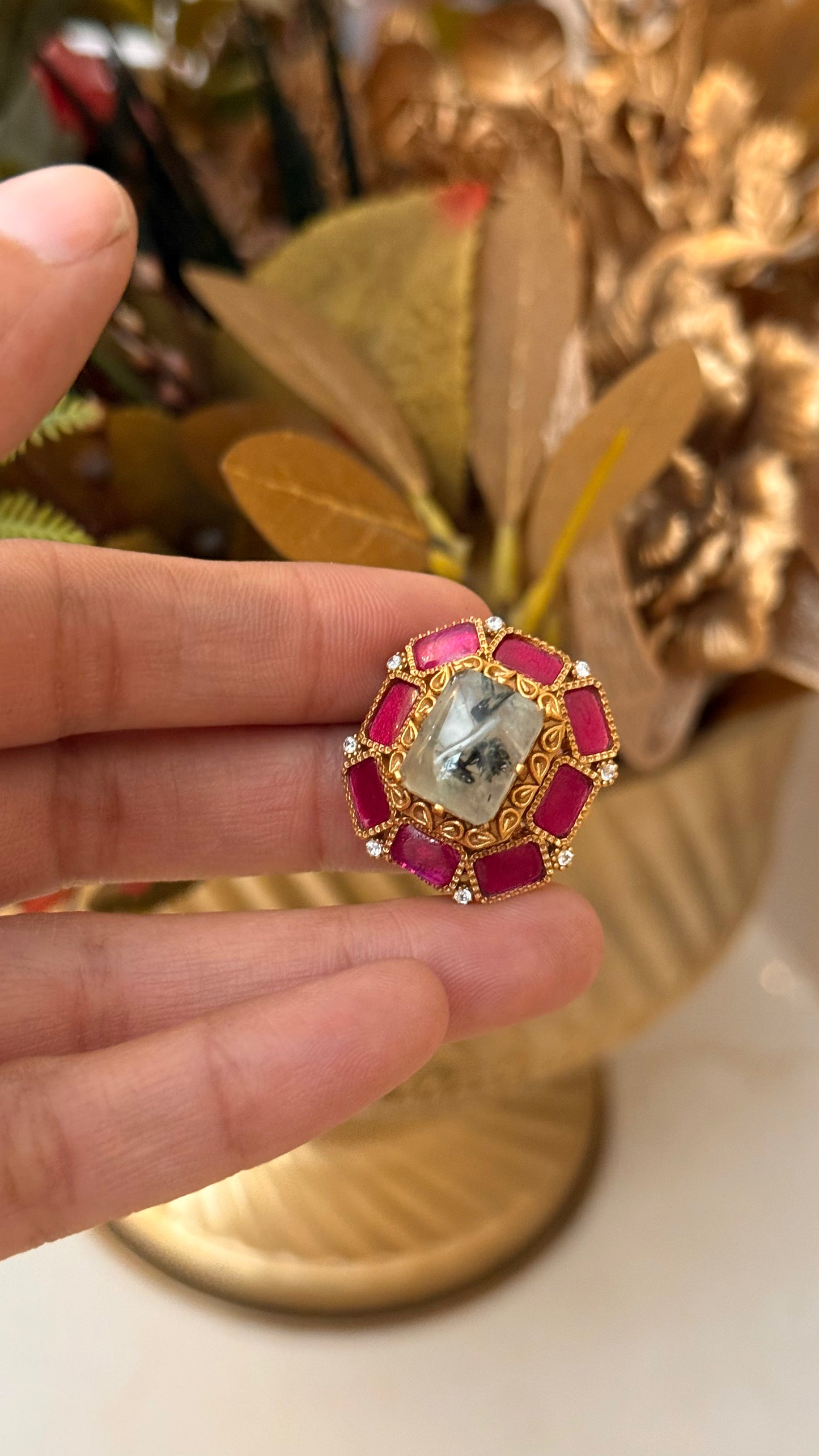 Mint takkar work  Amrapali ring