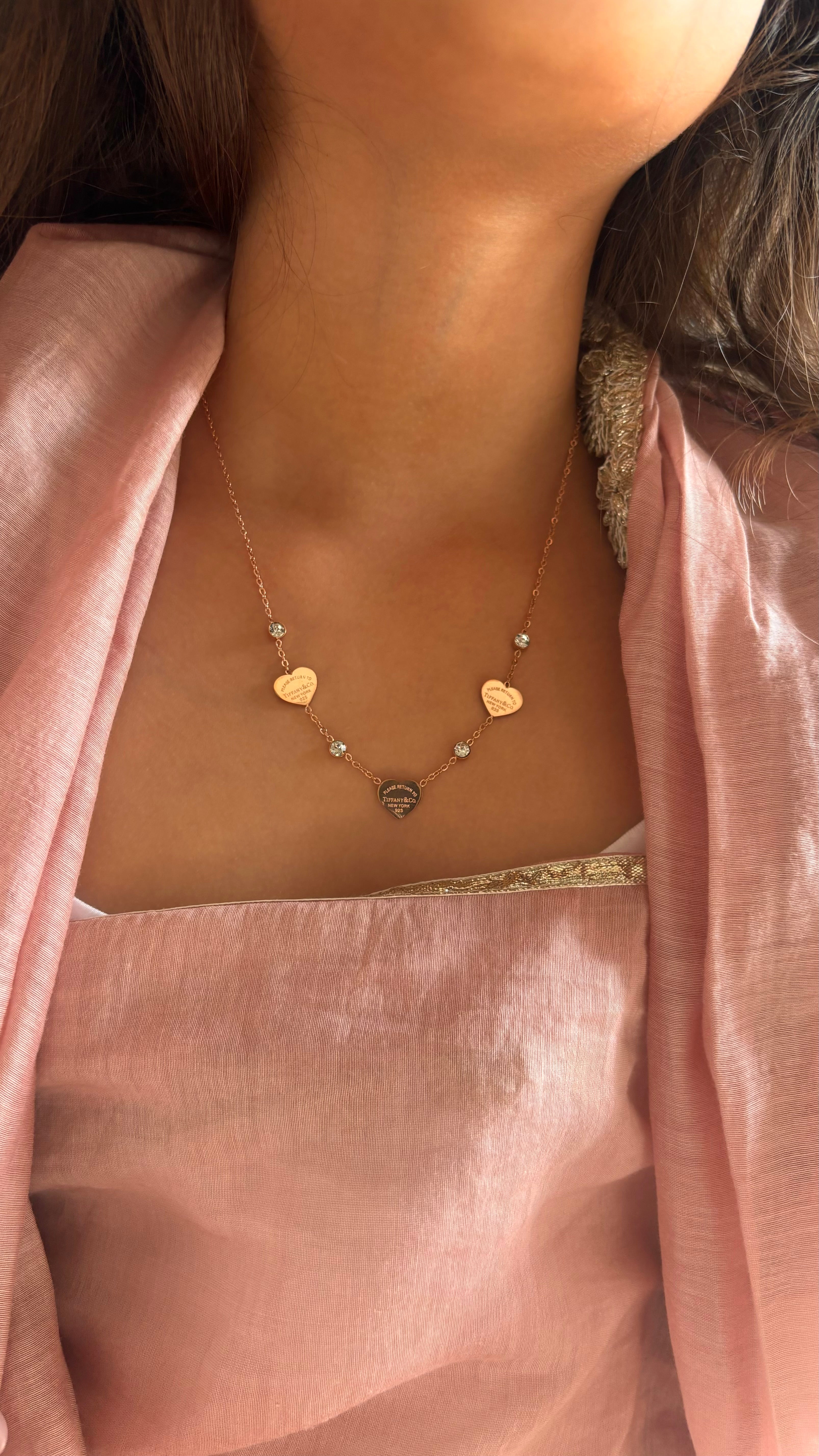 Triple heart necklace